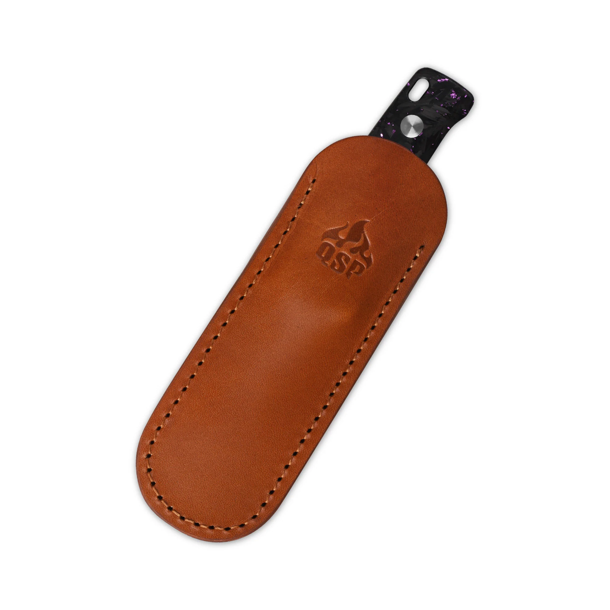 QSP Baby Penguin 14C28N blade Purple shredded CF handle with Clip Slip sheath - Image 4