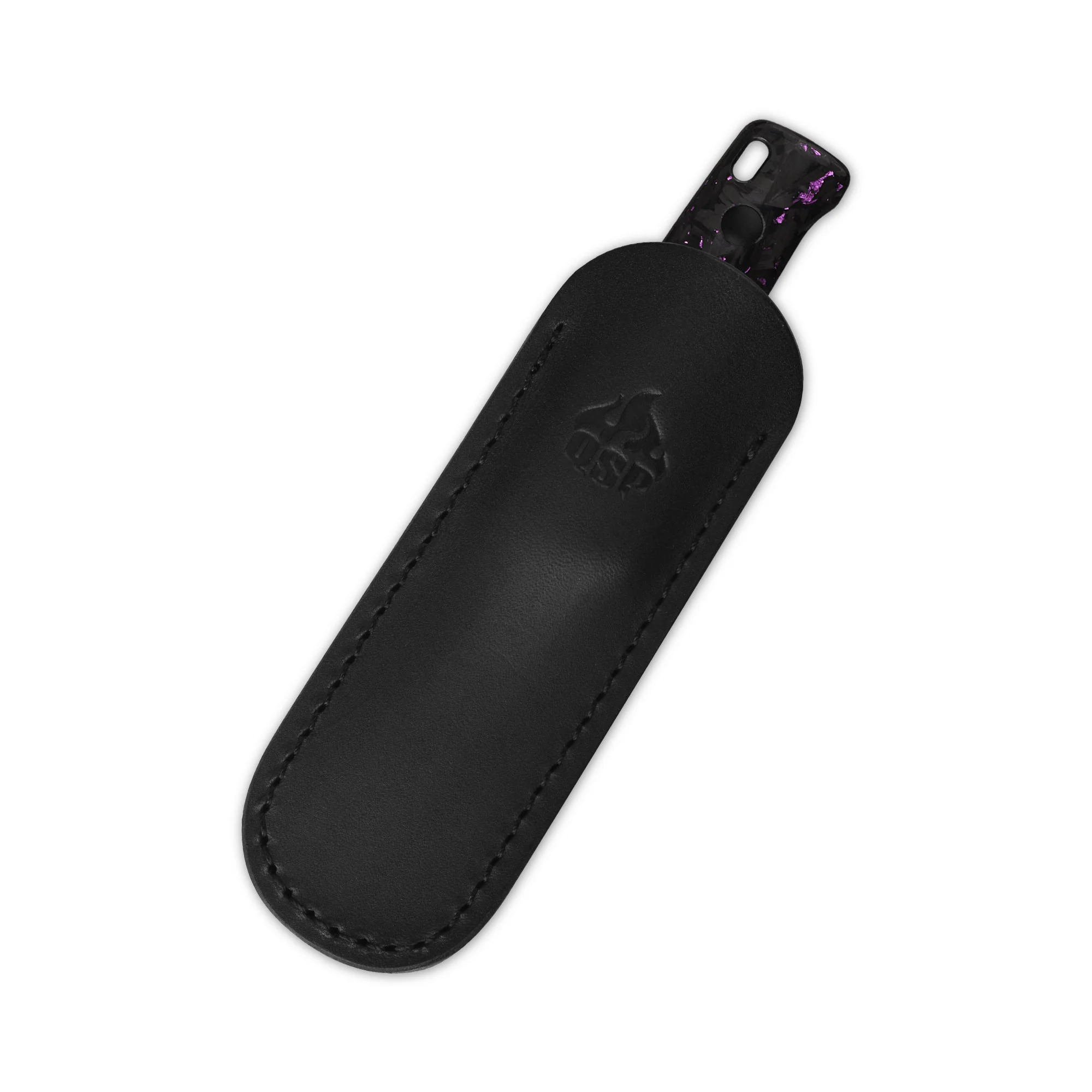 QSP Baby Penguin 14C28N blade Purple shredded CF handle with Clip Slip sheath - Image 9