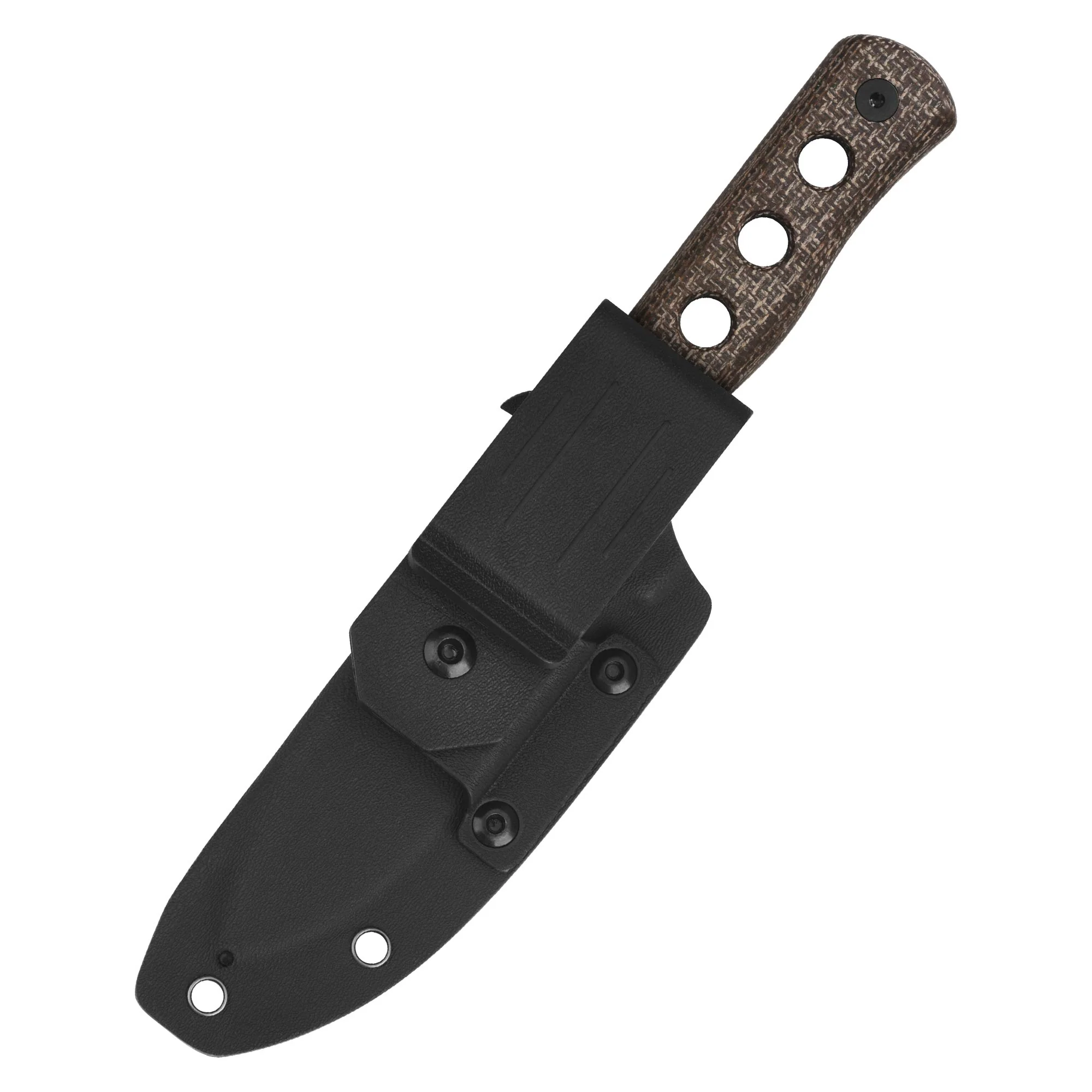 QSP Canary Fixed Blade Knife Cr8Mo2VSi(DC53) Blade Dark Brown Micarta Handle - Image 11