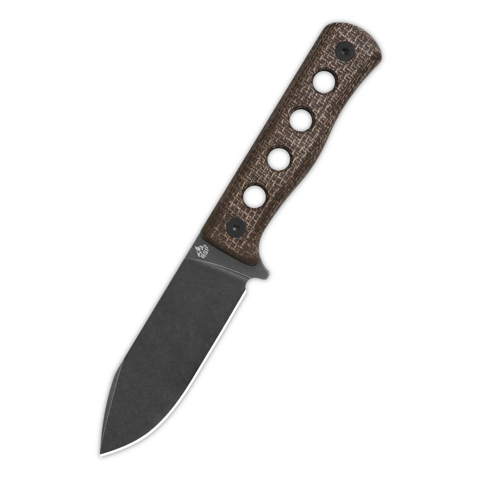 QSP Canary Fixed Blade Knife Cr8Mo2VSi(DC53) Blade Dark Brown Micarta Handle - Image 7