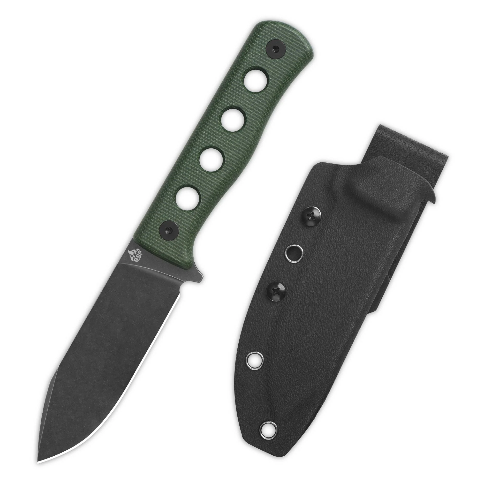QSP Canary Fixed Blade Knife Cr8Mo2VSi(DC53) Blade Green Micarta Handle - Image 8
