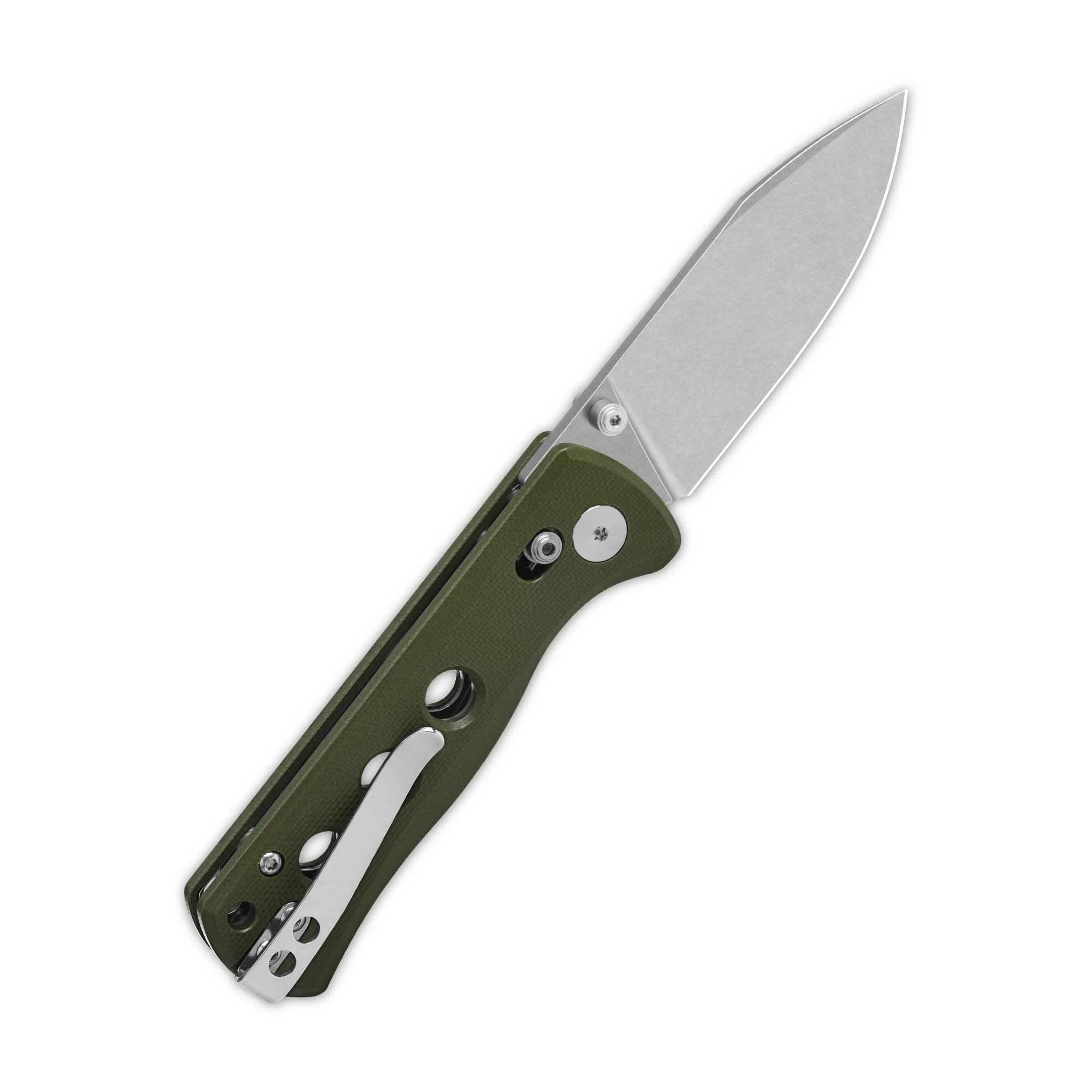 QSP Canary Glyde Lock Pocket Knife 14C28N Blade Olive Green G10 Handle - Image 4