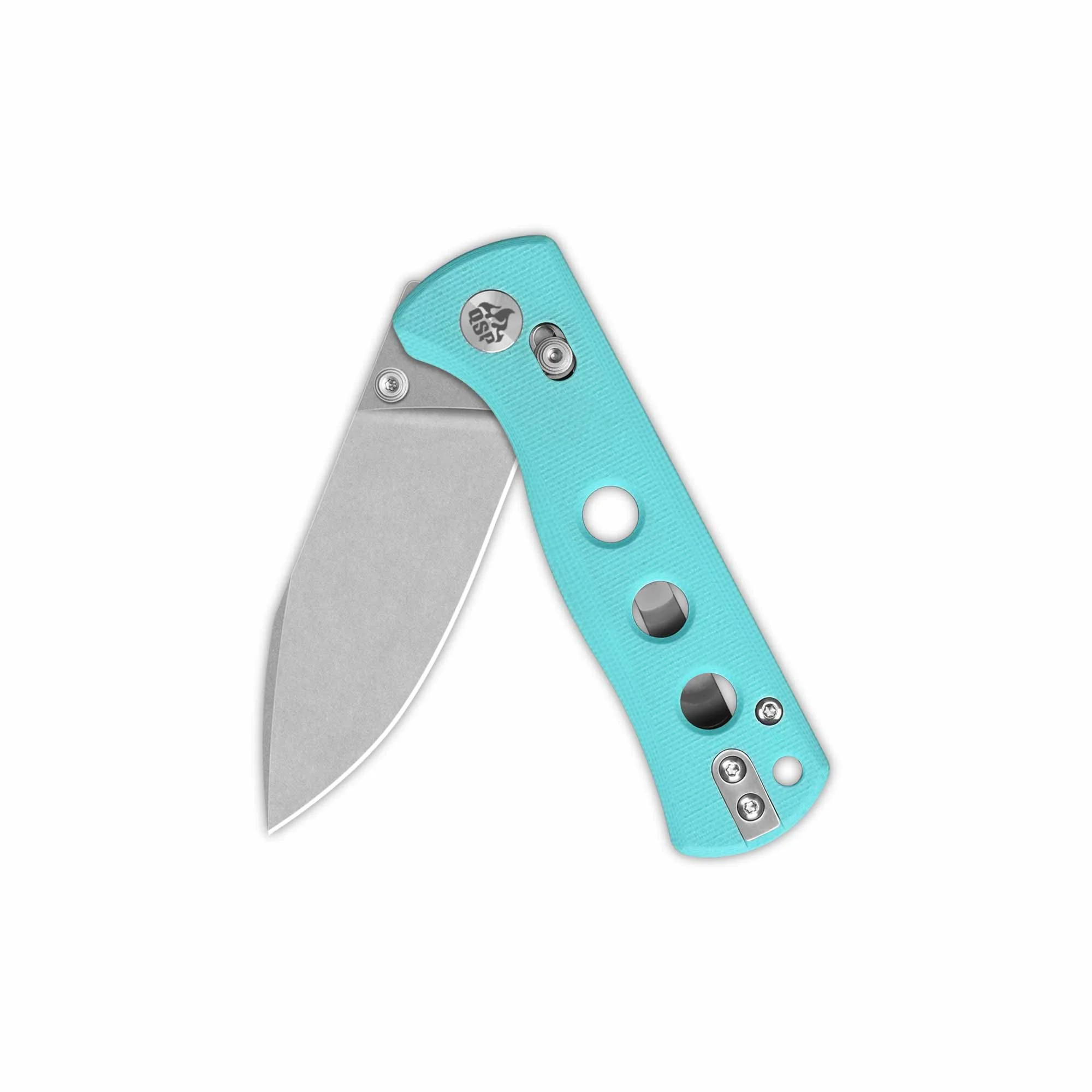 QSP Canary Glyde Lock Pocket Knife 14C28N Blade Tiffany Blue G10 Handle - Image 3