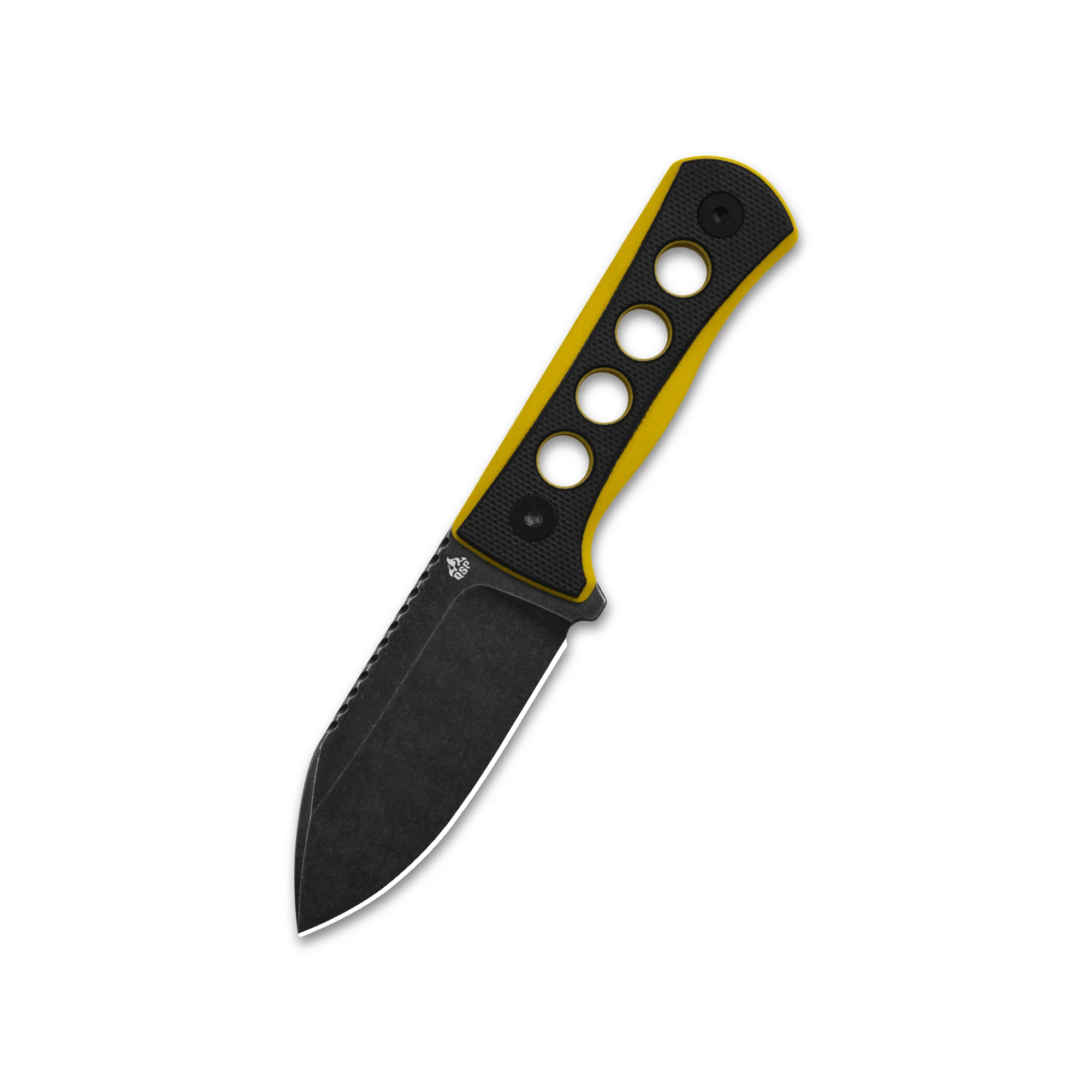 QSP Canary Neck knife 14C28N blade Black/Yellow G10 handle with Kydex sheath - Image 5
