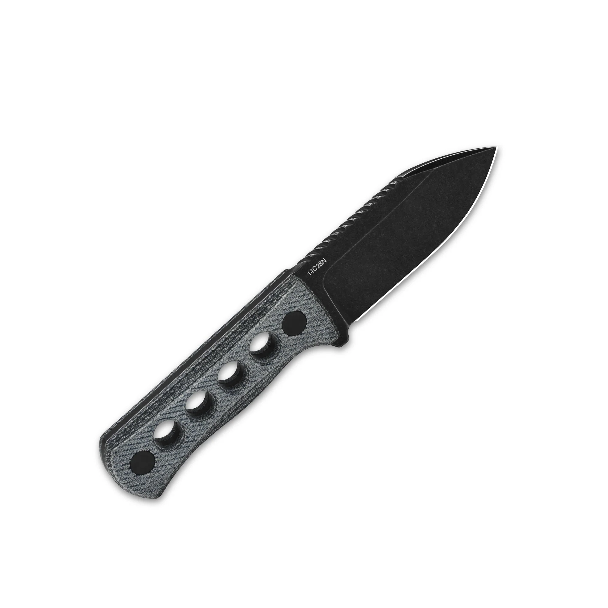 QSP Canary Neck knife 14C28N blade Denim Micarta handle with Kydex sheath - Image 7