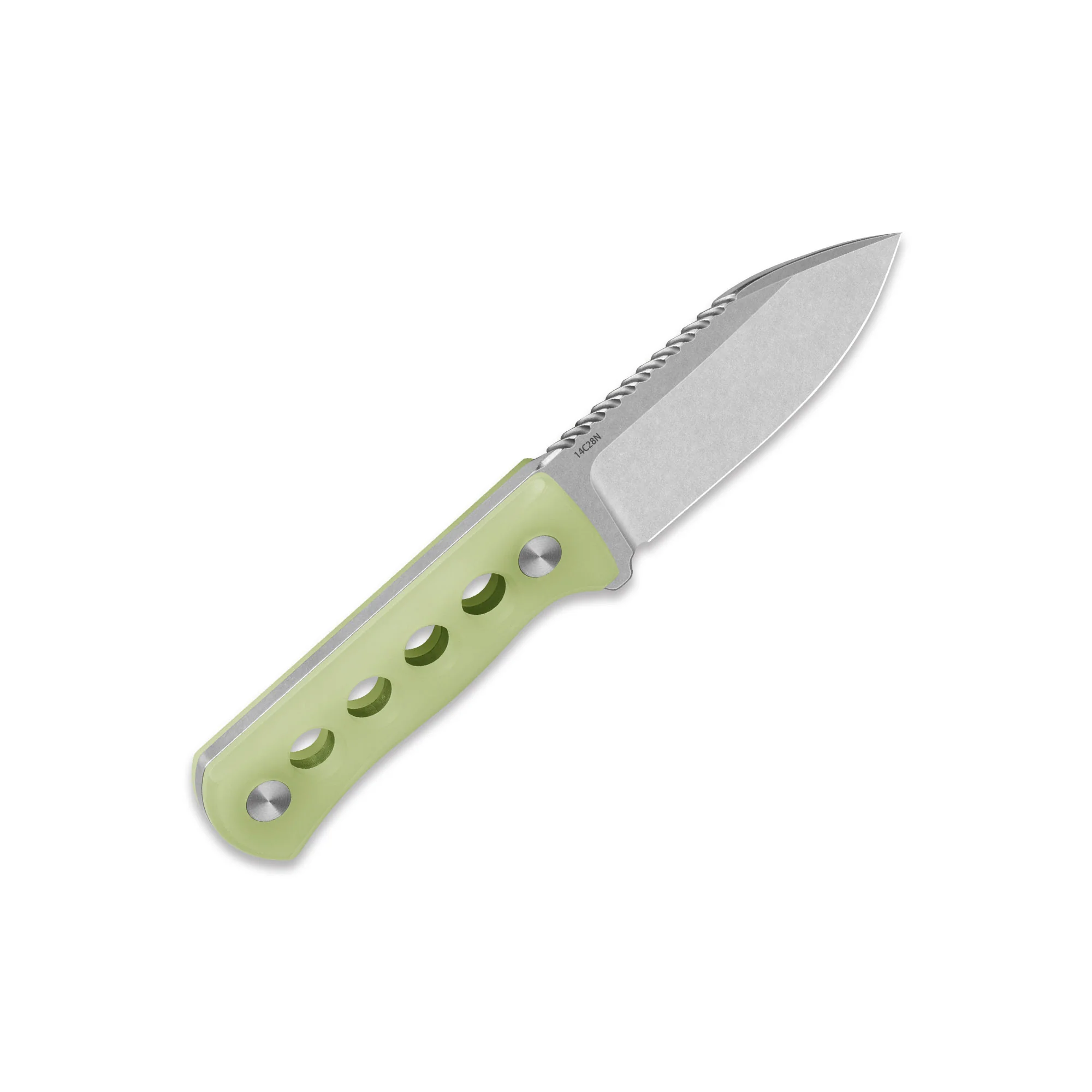 QSP Canary Neck knife 14C28N blade Glow-in-the-Dark Resin handle with Kydex sheath - Image 3