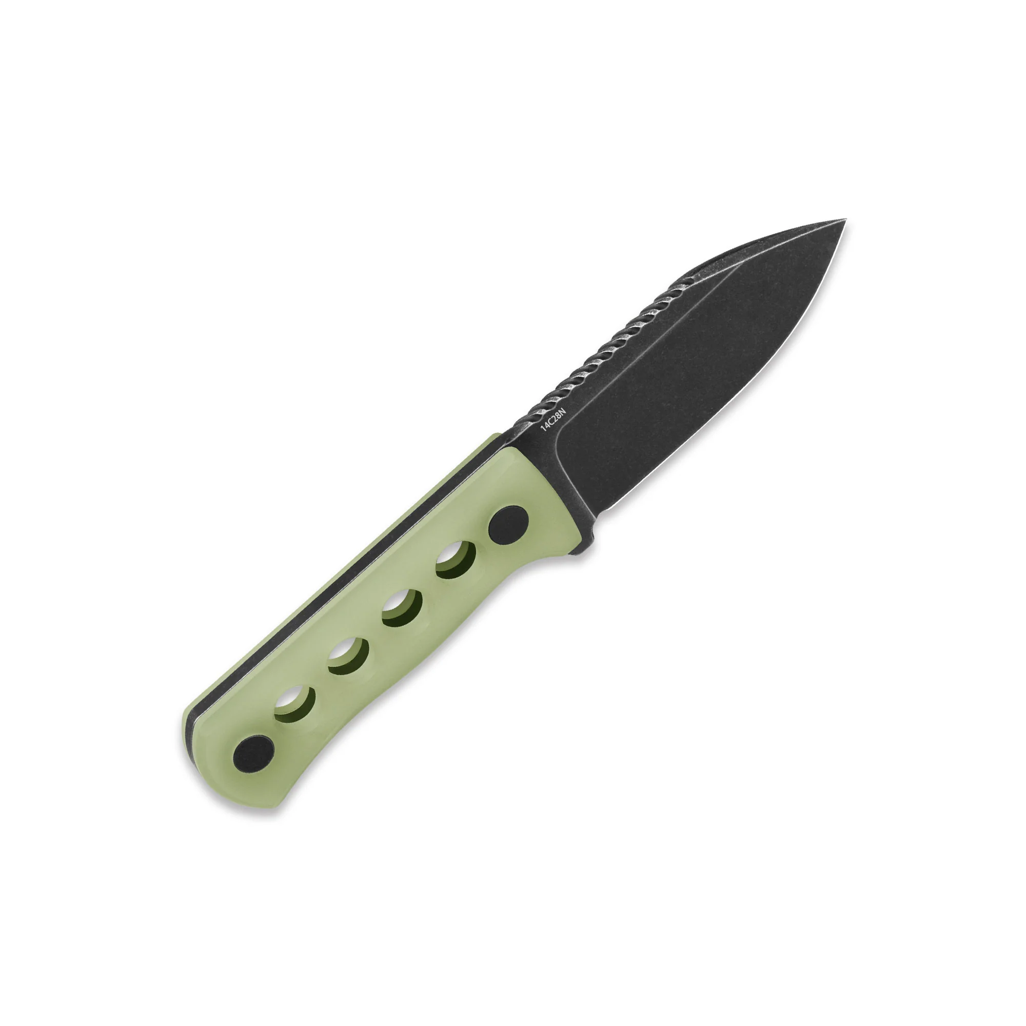 QSP Canary Neck knife 14C28N blade Glow-in-the-Dark Resin handle with Kydex sheath - Image 7