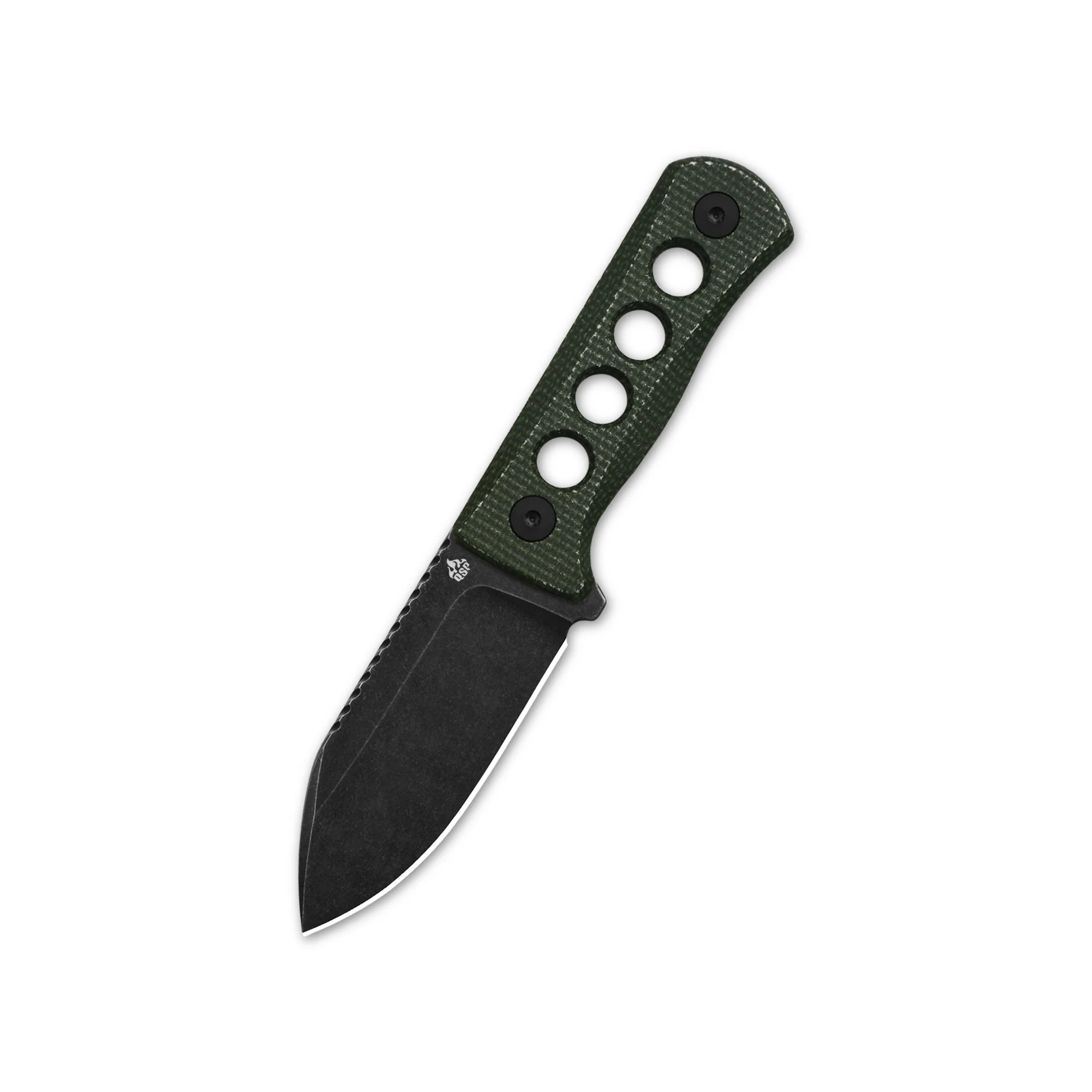 QSP Canary Neck knife 14C28N blade Green Micarta handle with Kydex sheath - Image 5