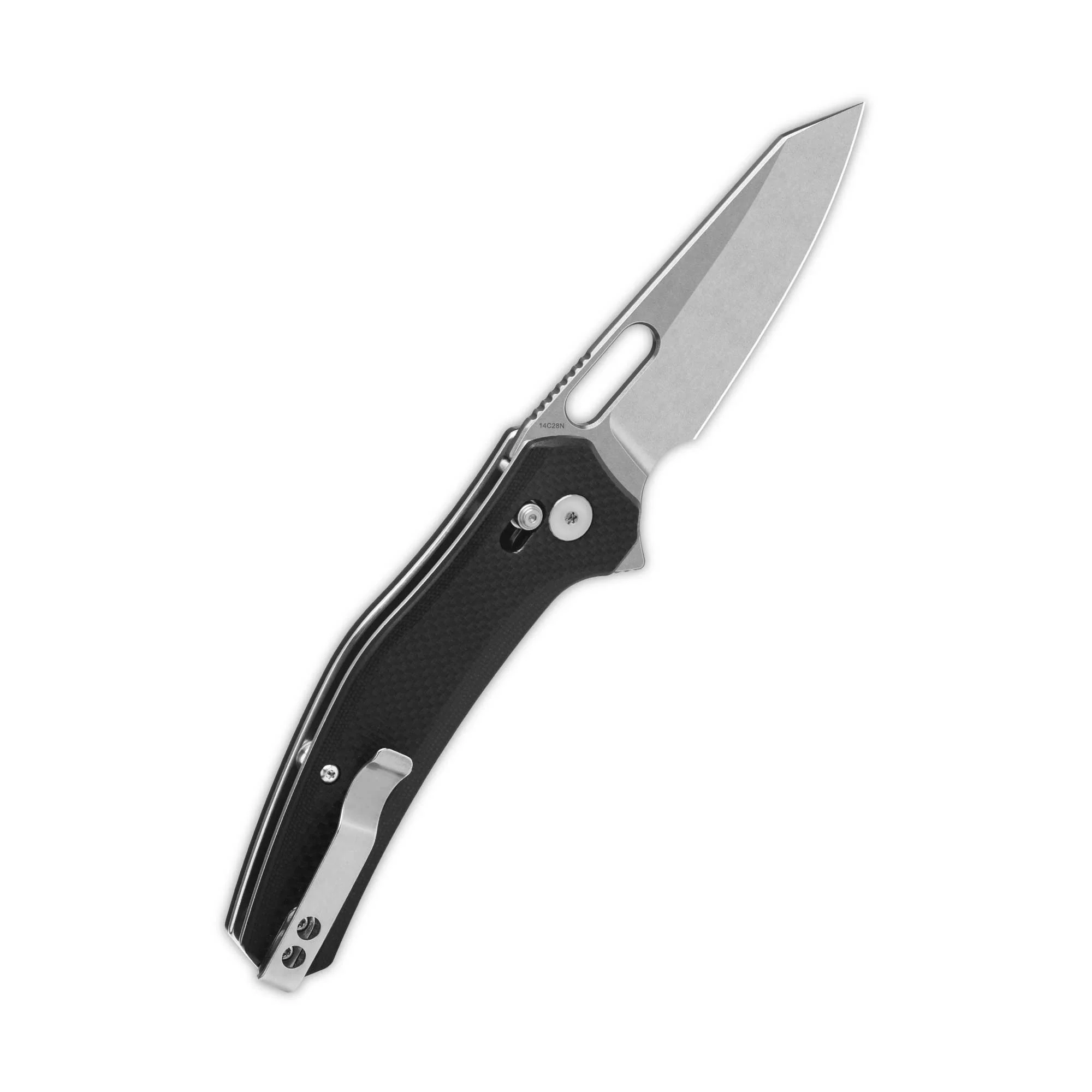 QSP Emu Glyde Lock Pocket Knife 14C28N Blade Black Coarse G10 Handle - Image 3