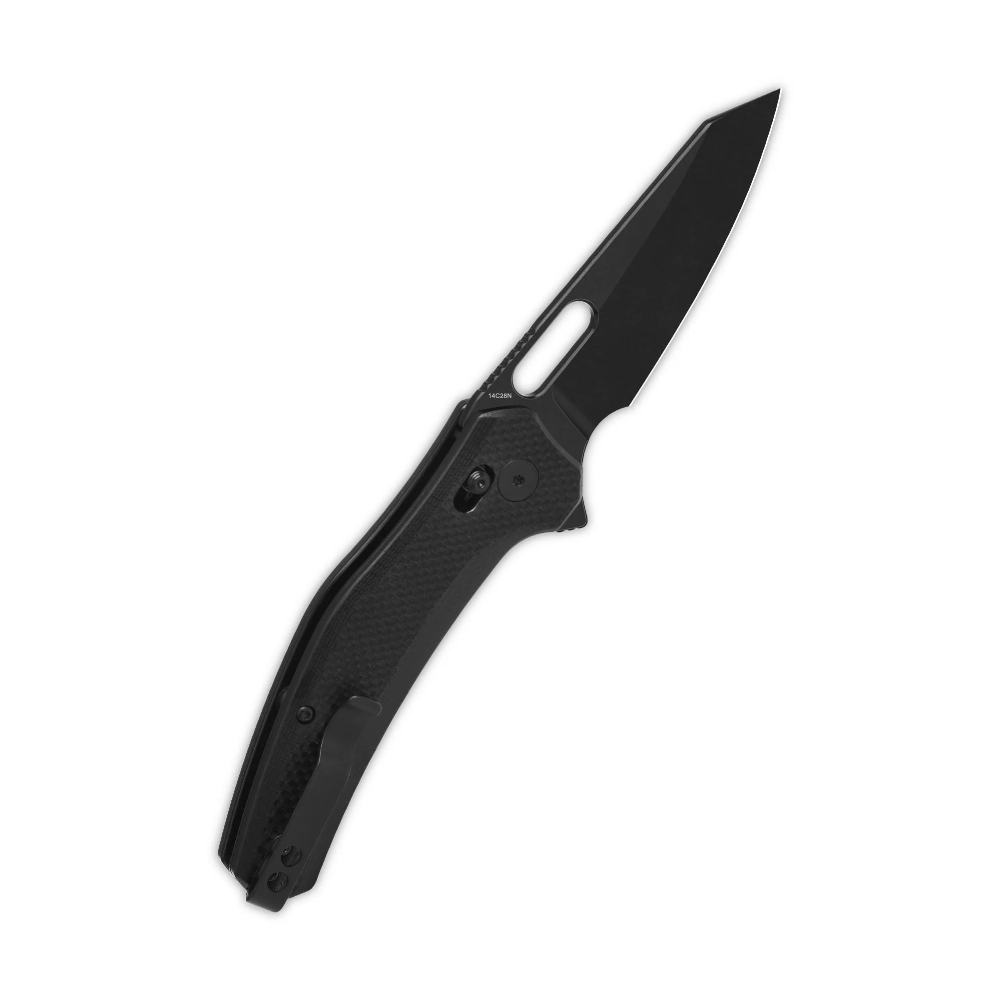 QSP Emu Glyde Lock Pocket Knife 14C28N Blade Black Coarse G10 Handle - Image 7