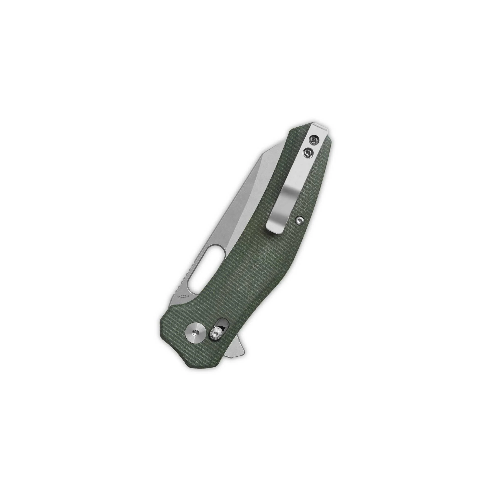 QSP Emu Glyde Lock Pocket Knife 14C28N Blade Green Micarta Handle - Image 4