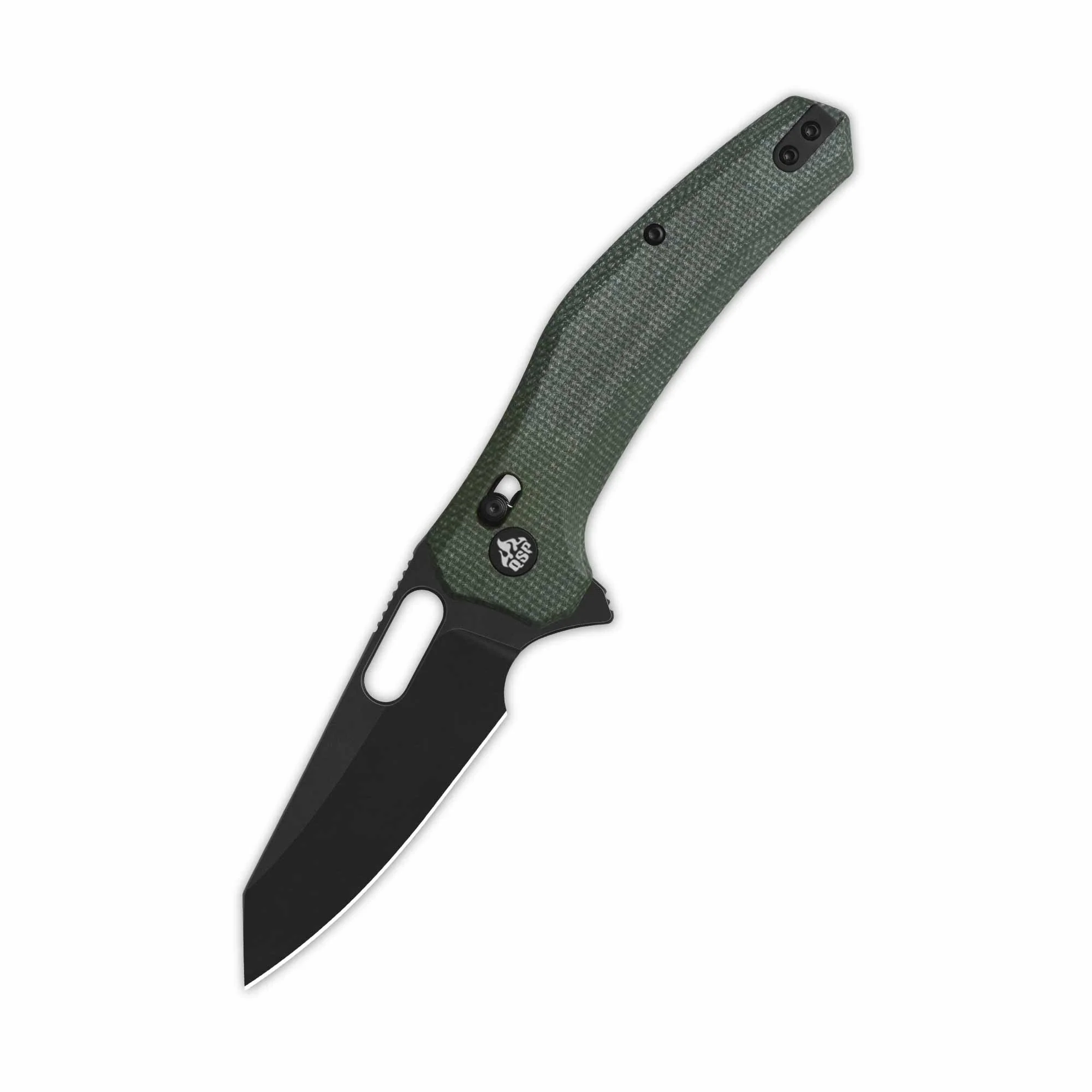 QSP Emu Glyde Lock Pocket Knife 14C28N Blade Green Micarta Handle - Image 5