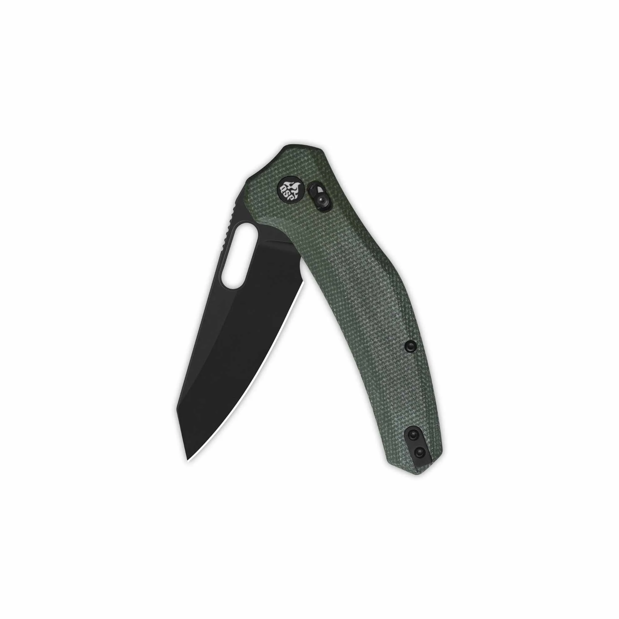 QSP Emu Glyde Lock Pocket Knife 14C28N Blade Green Micarta Handle - Image 6