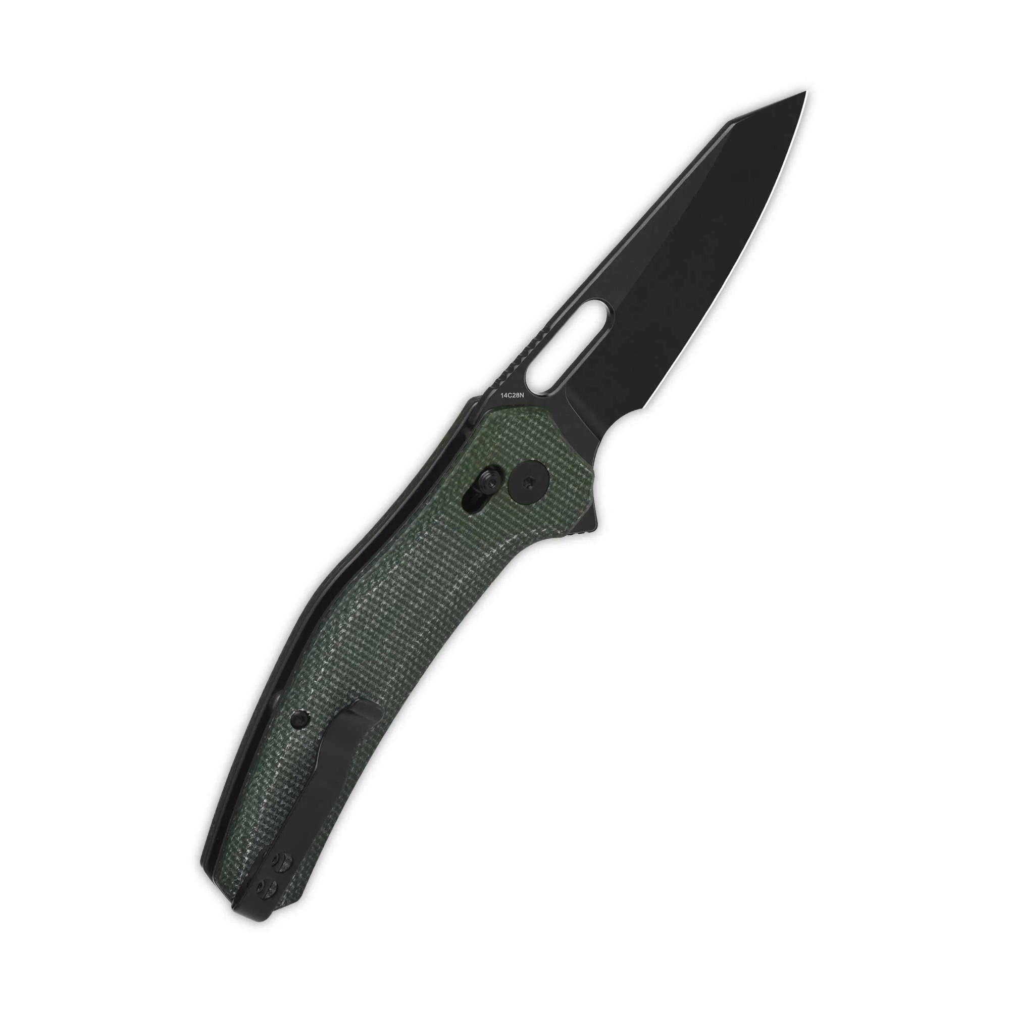 QSP Emu Glyde Lock Pocket Knife 14C28N Blade Green Micarta Handle - Image 7