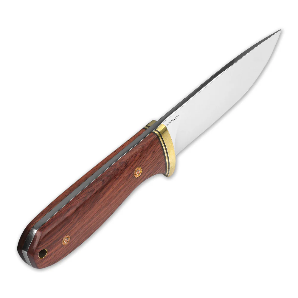 QSP Erised I Fixed blade knife 9Cr14MoV blade Rosewood handle with leather sheath - Image 3