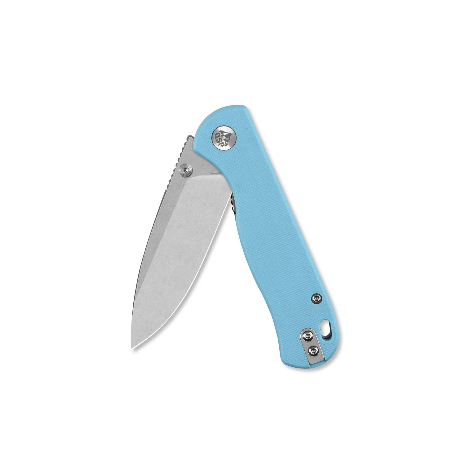 QSP Ferret Liner Lock Pocket Knife Notro V blade Sky blue G10 handle - Image 3