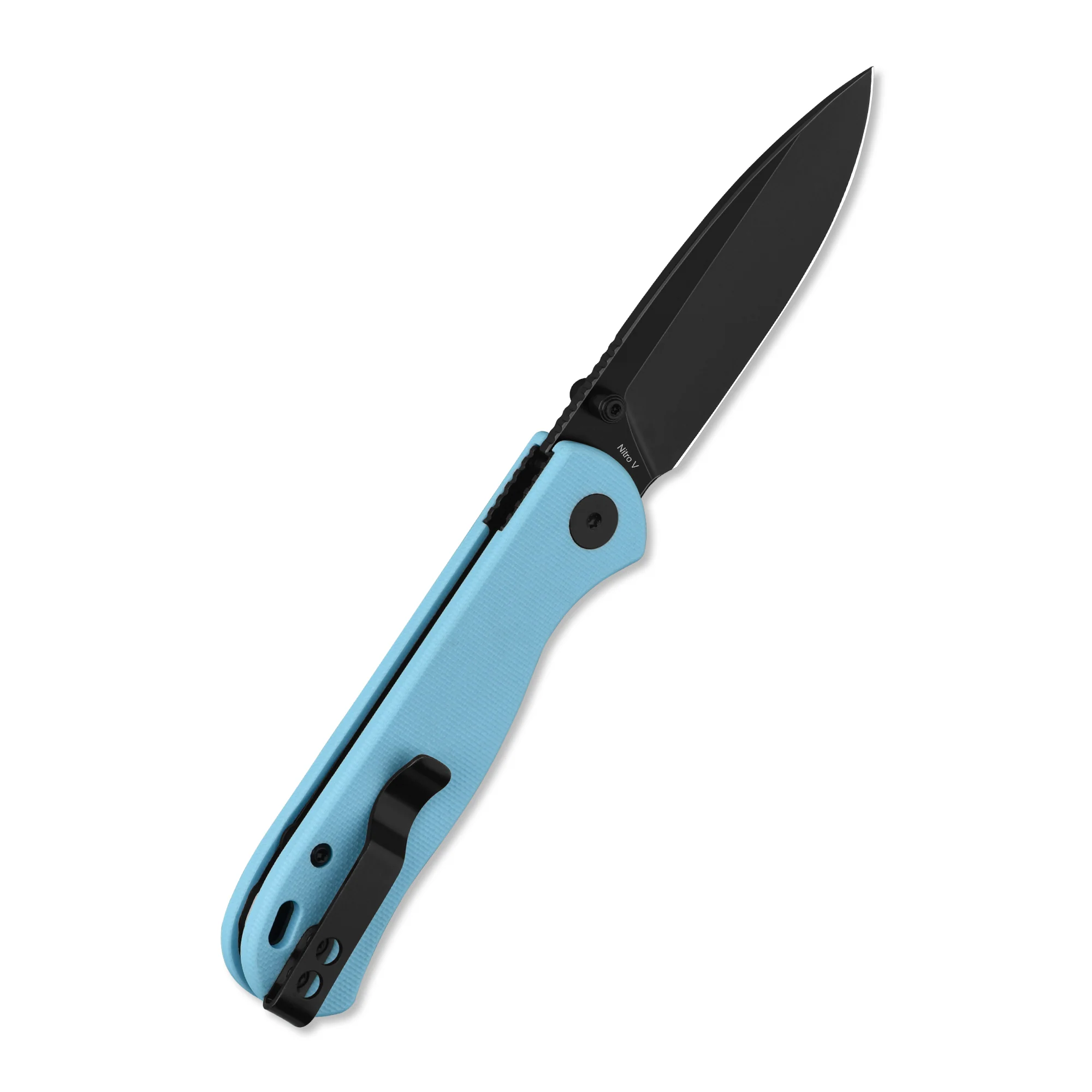 QSP Ferret Liner Lock Pocket Knife Notro V blade Sky blue G10 handle - Image 8