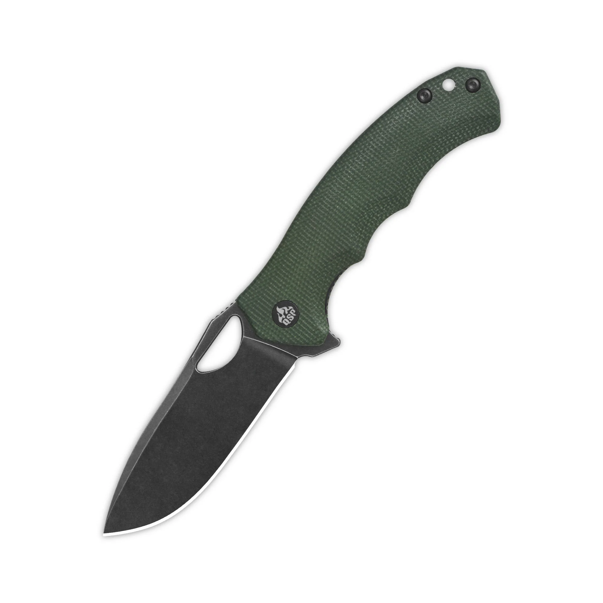 QSP Gorilla Liner Lock Pocket Knife 14C28N Blade Green Micarta Handle - Image 5