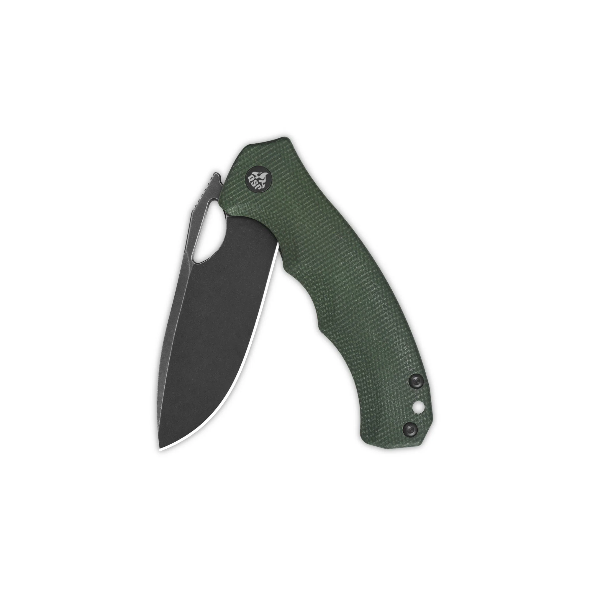 QSP Gorilla Liner Lock Pocket Knife 14C28N Blade Green Micarta Handle - Image 8