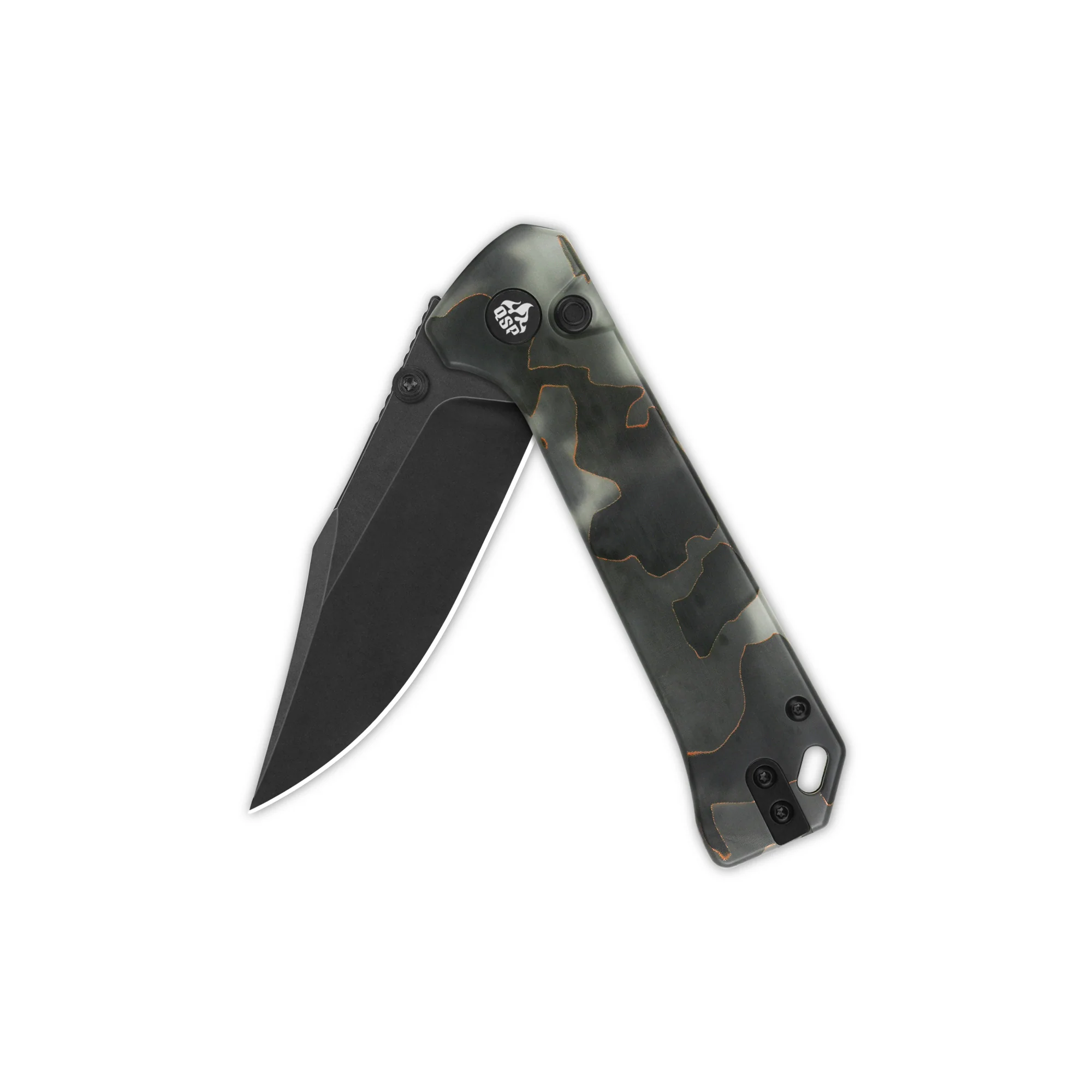 QSP Grebe Button Lock Pocket Knife S35VN blade Raffir resin Glow in Dark Handle - Image 10