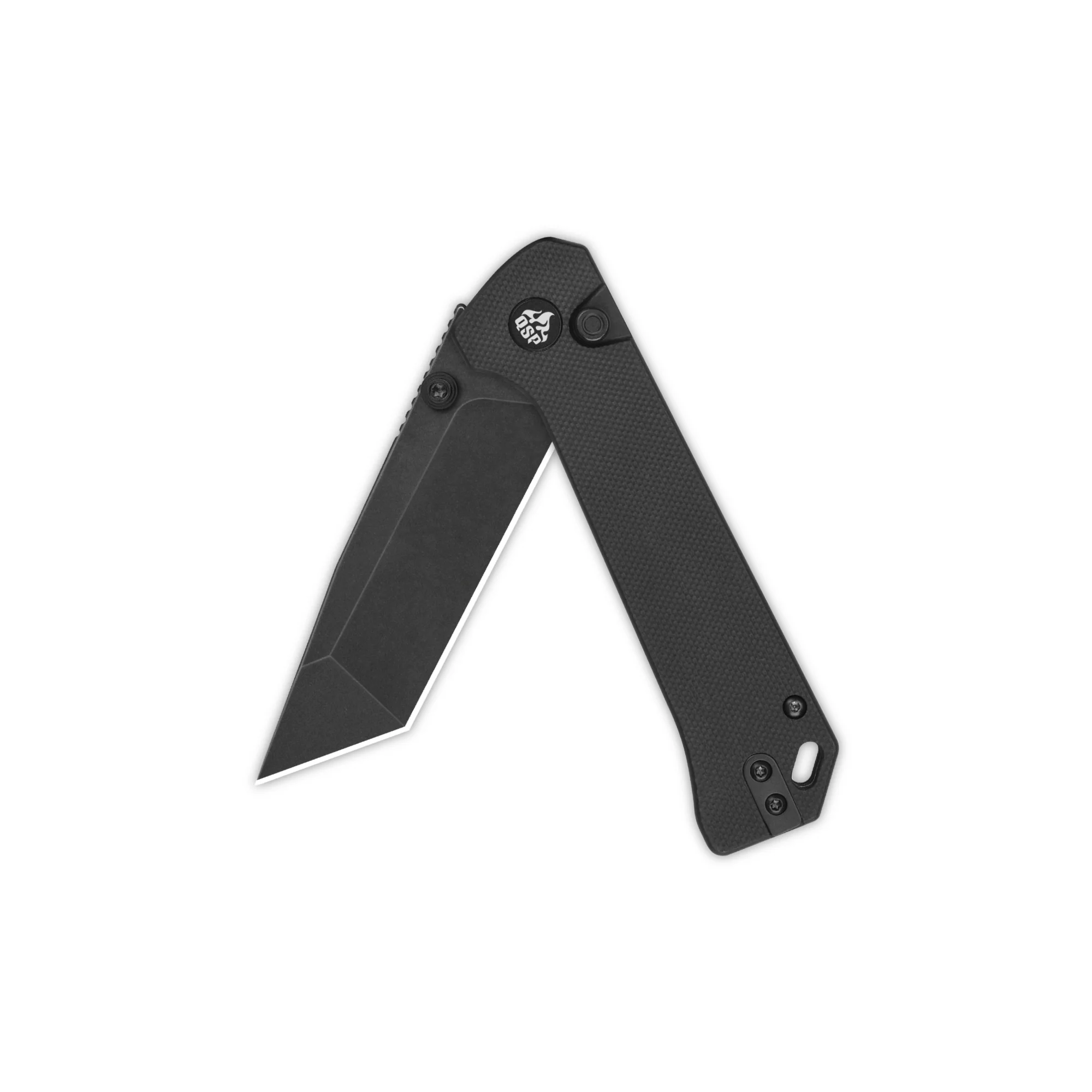 QSP Grebe T Button Lock Pocket Knife 14C28N blade Black G10 Handle - Image 8