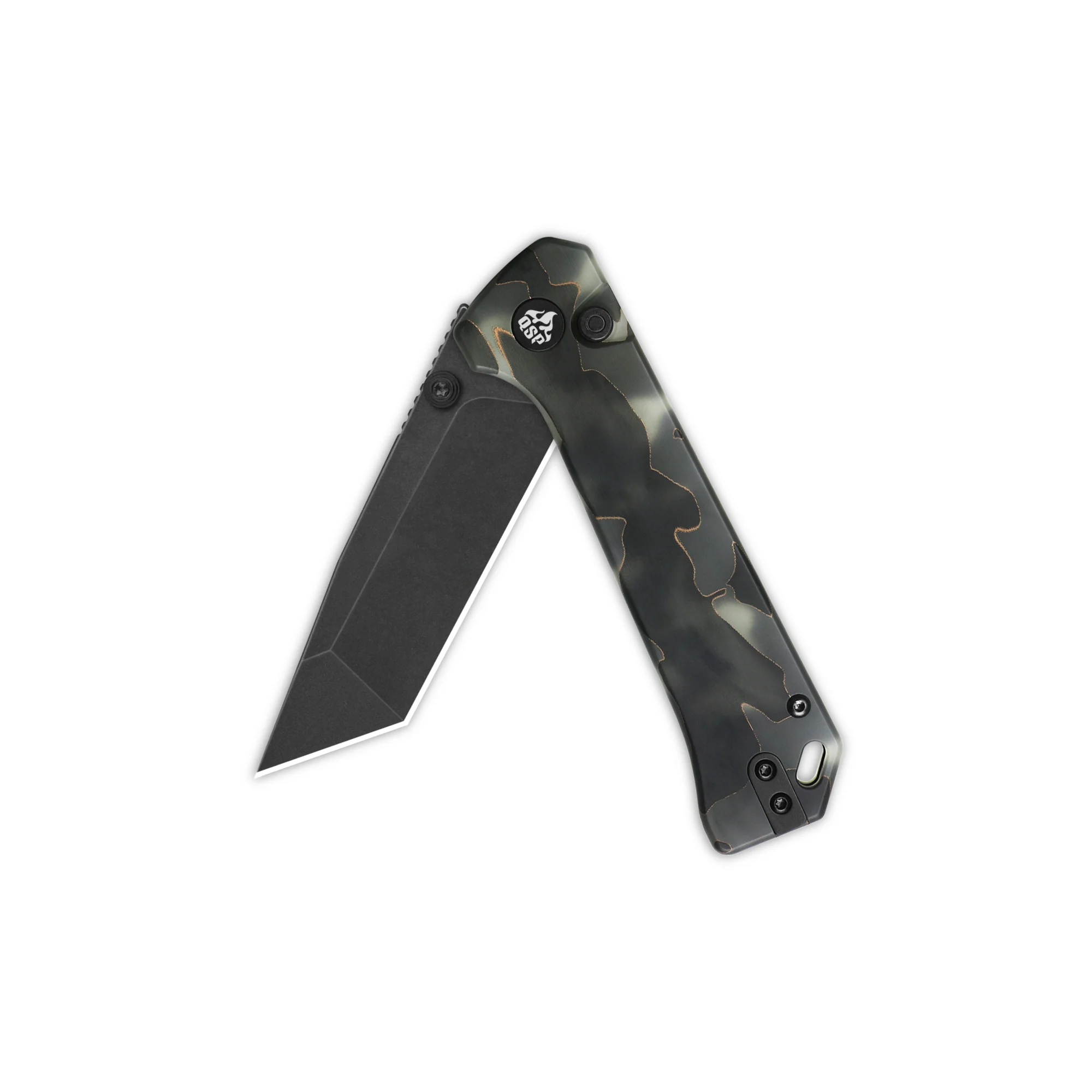 QSP Grebe T Button Lock Pocket Knife S35VN blade Raffir resin Glow in Dark Handle - Image 10