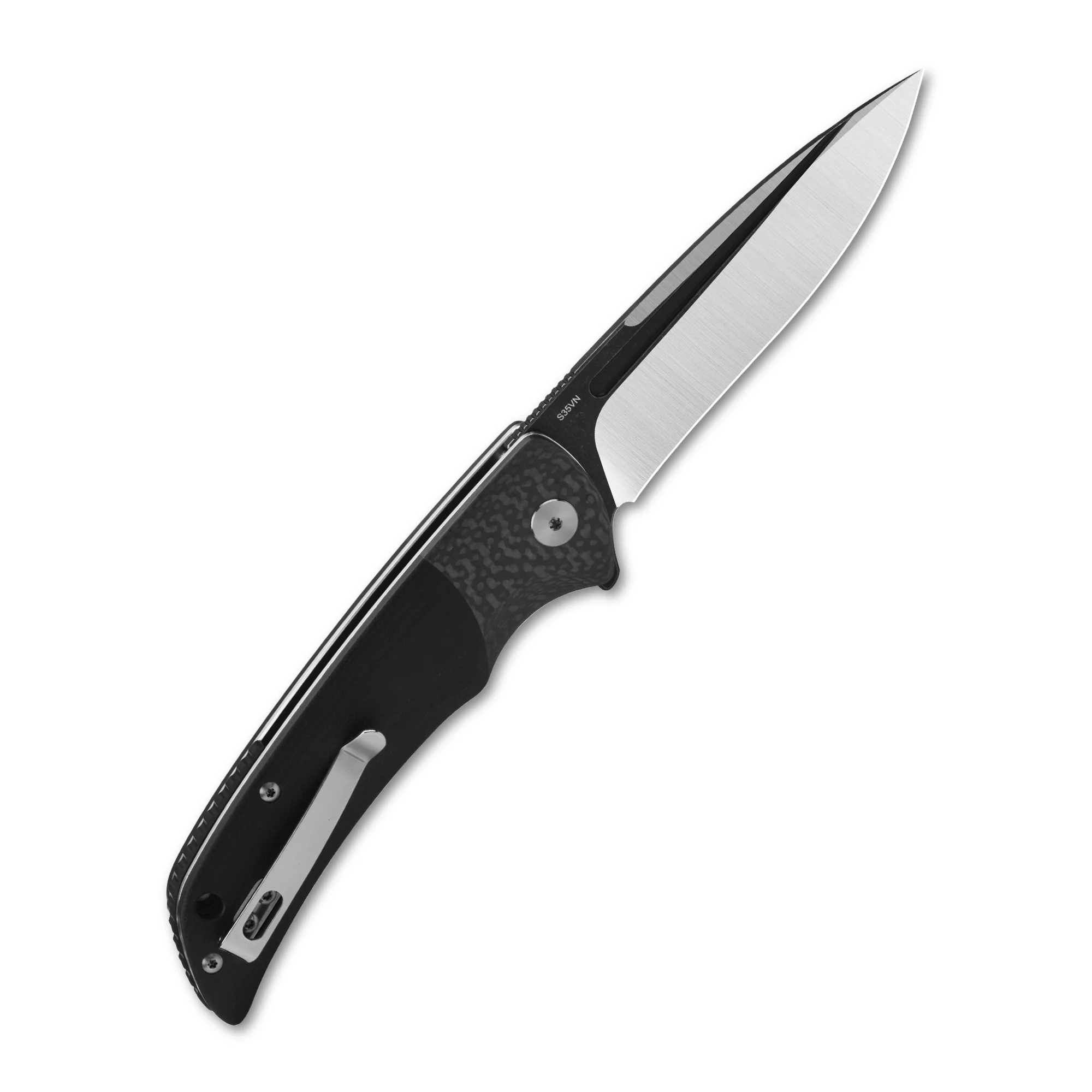 QSP Harpyie Liner Lock Pocket Knife CPM S35VN Blade Carbon Fiber w/G10 Handle - Image 4