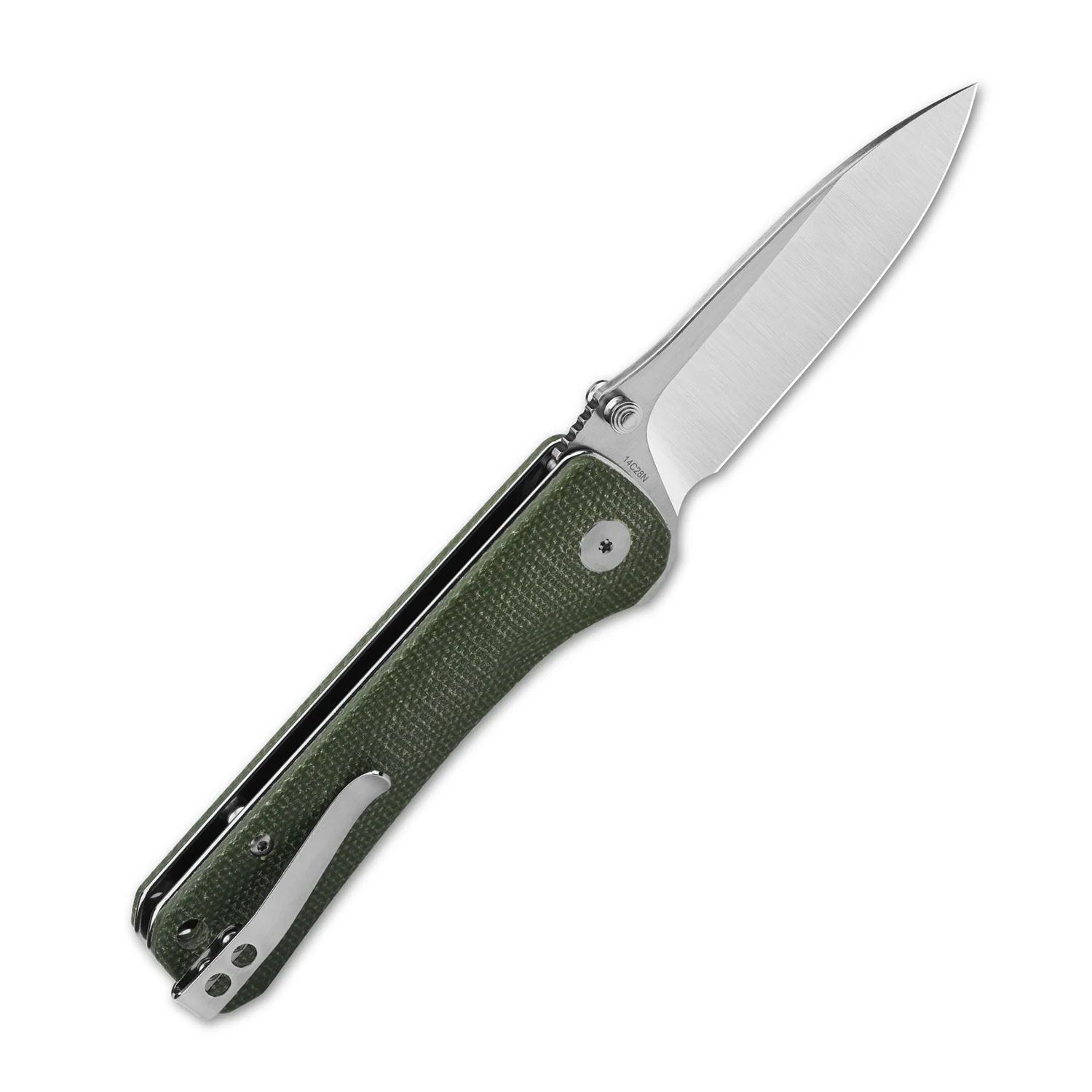 QSP Hawk Liner Lock Pocket Knife 14C28N Blade with Micarta Handle - Image 8