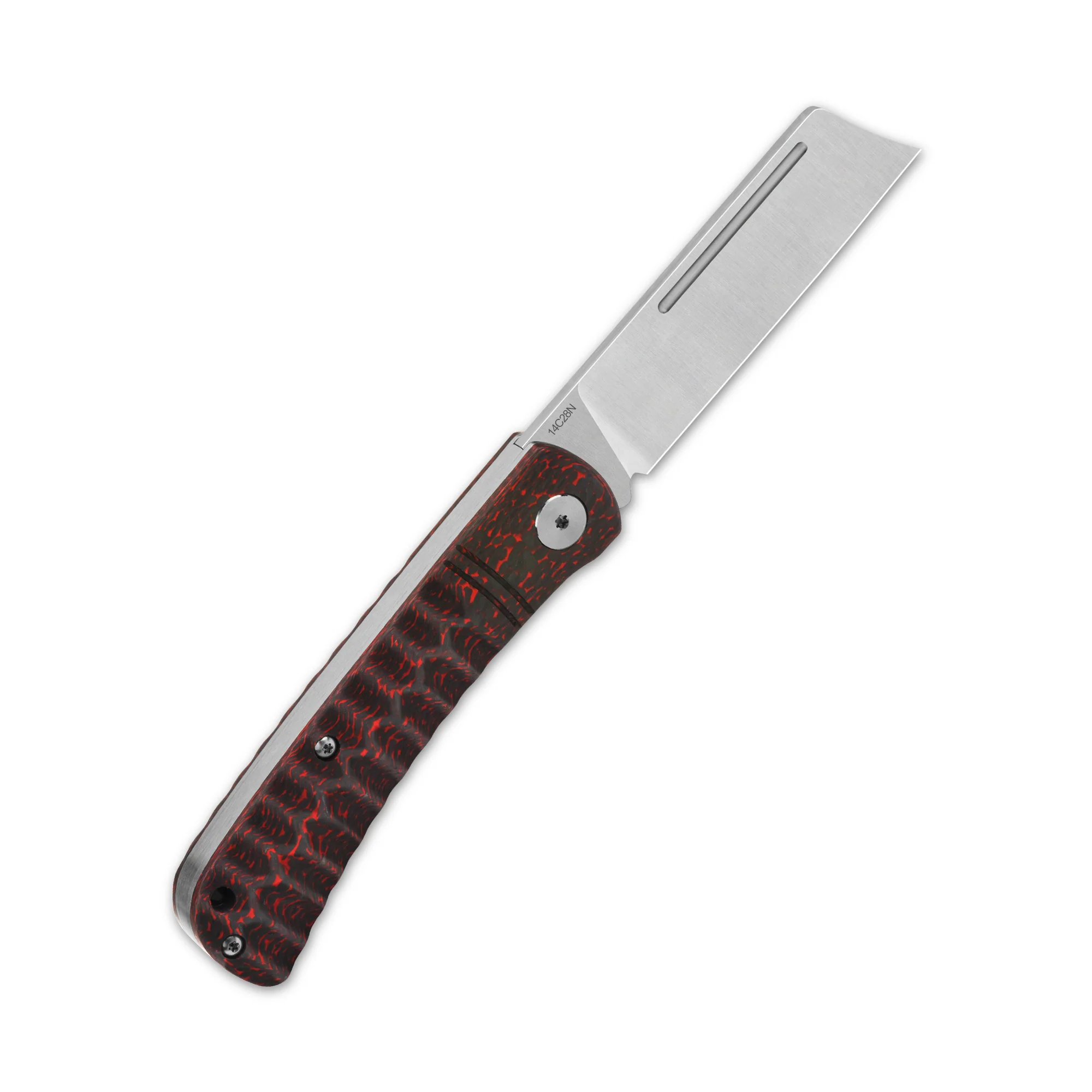QSP Hedgehog Slip Joint Pocket Knife 14C28N blade Carbon Fiber Handle-Cleaver - Image 12