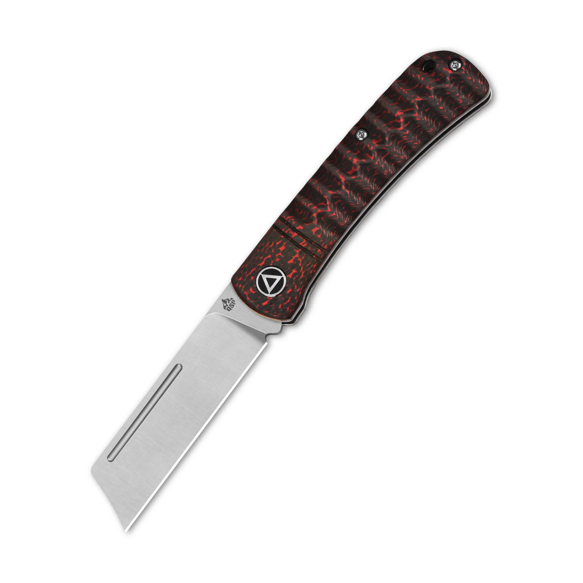 QSP Hedgehog Slip Joint Pocket Knife 14C28N blade Carbon Fiber Handle-Cleaver - Image 9