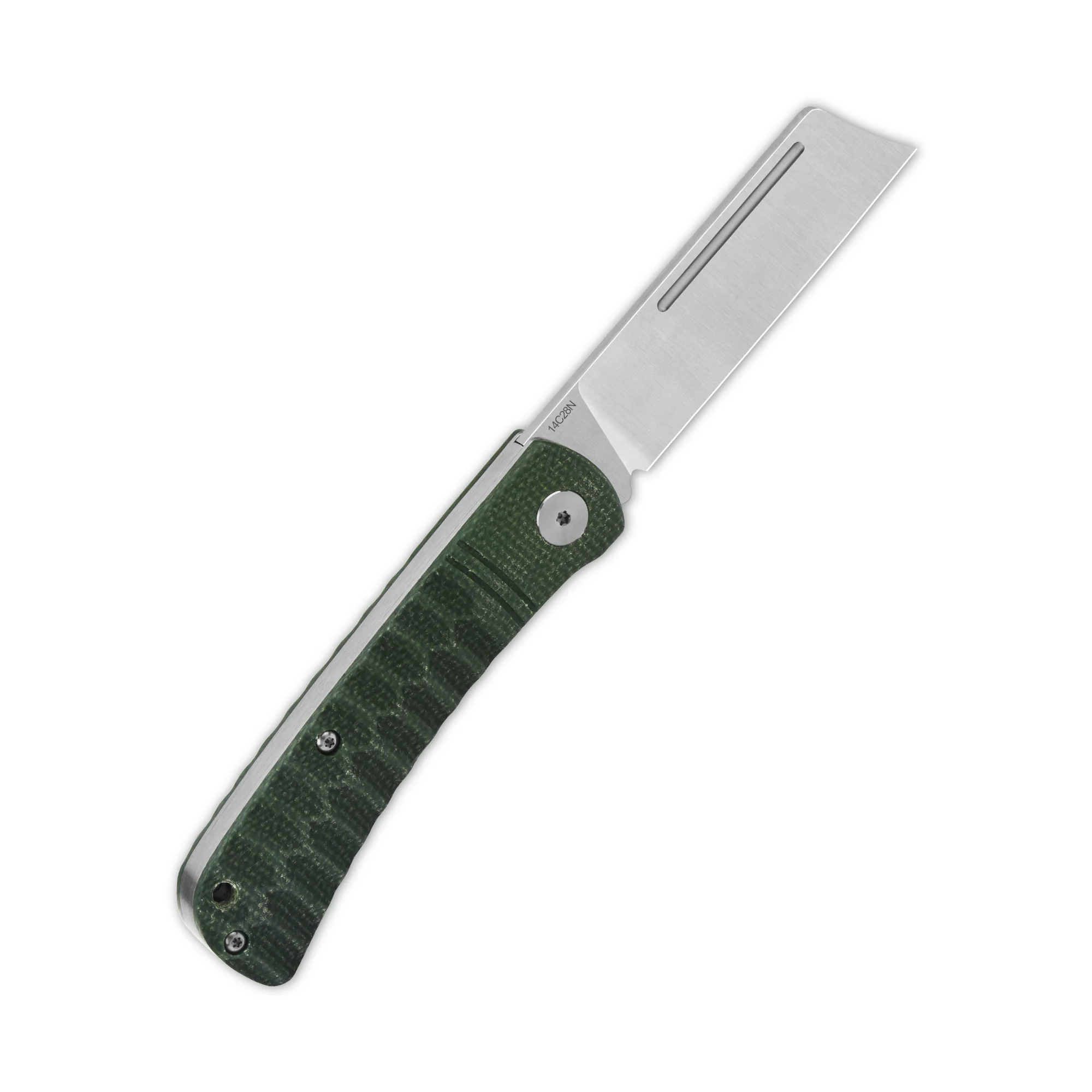 QSP Hedgehog Slip Joint Pocket Knife 14C28N blade Micarta Handle-Cleaver - Image 4