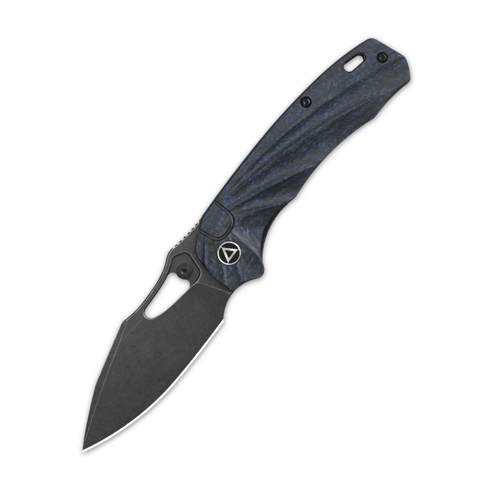 QSP Hornbill Pocket knife S35VN blade Blue CF handle - Image 5