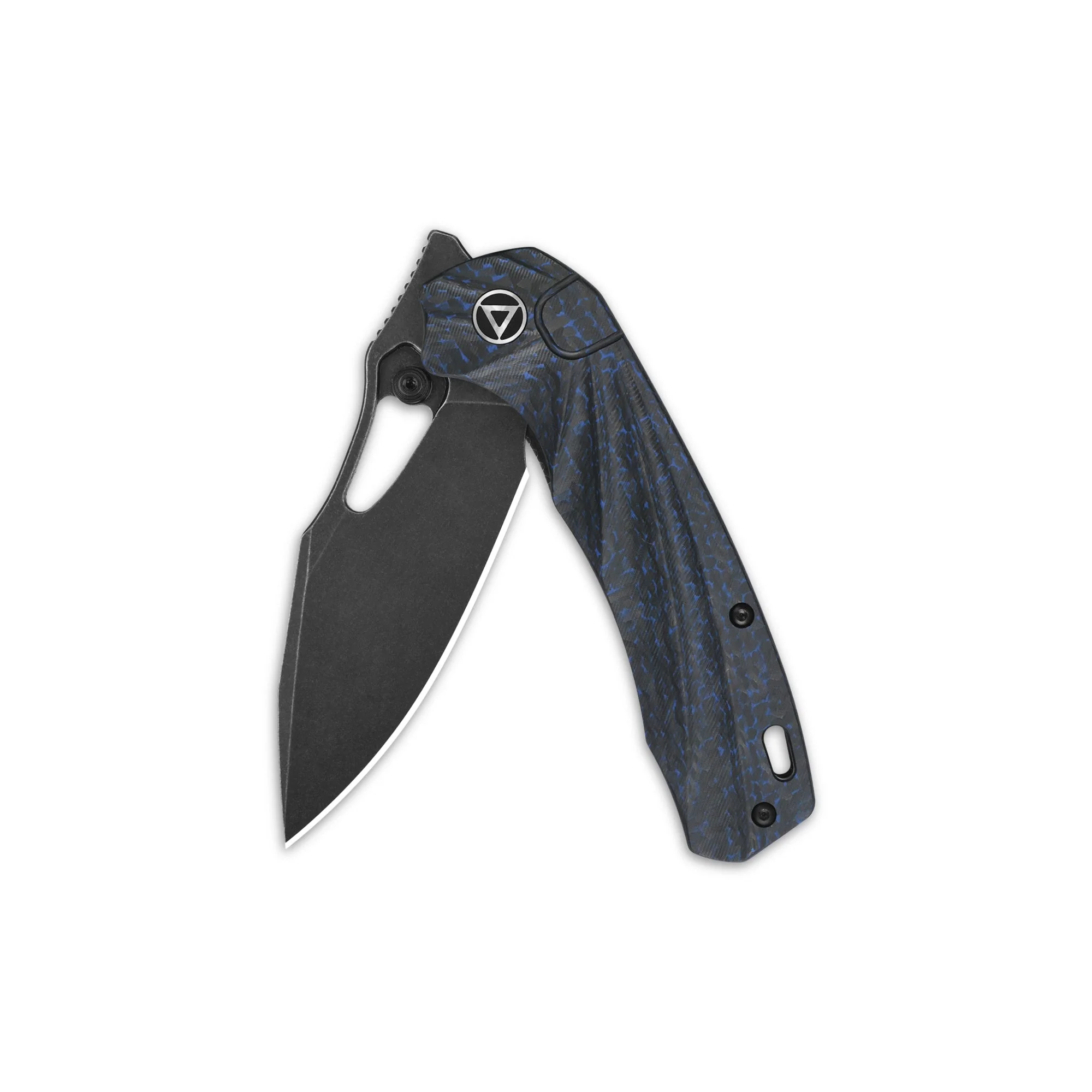 QSP Hornbill Pocket knife S35VN blade Blue CF handle - Image 8