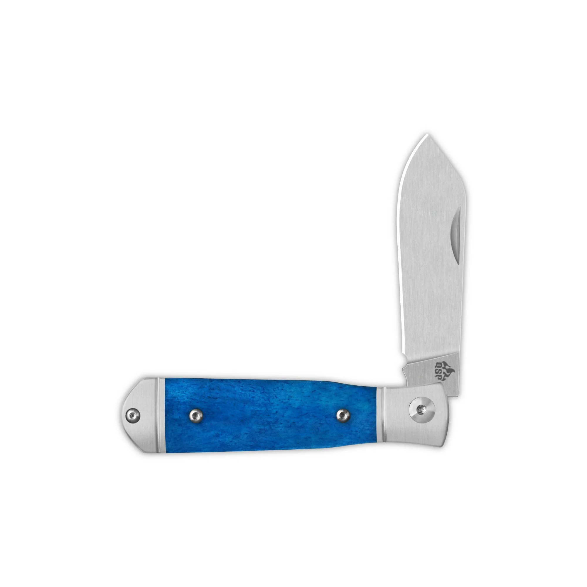 QSP Jumping Jack Slip Joint Pocket Knife 14C28N blade Blue Bone Handle - Image 3