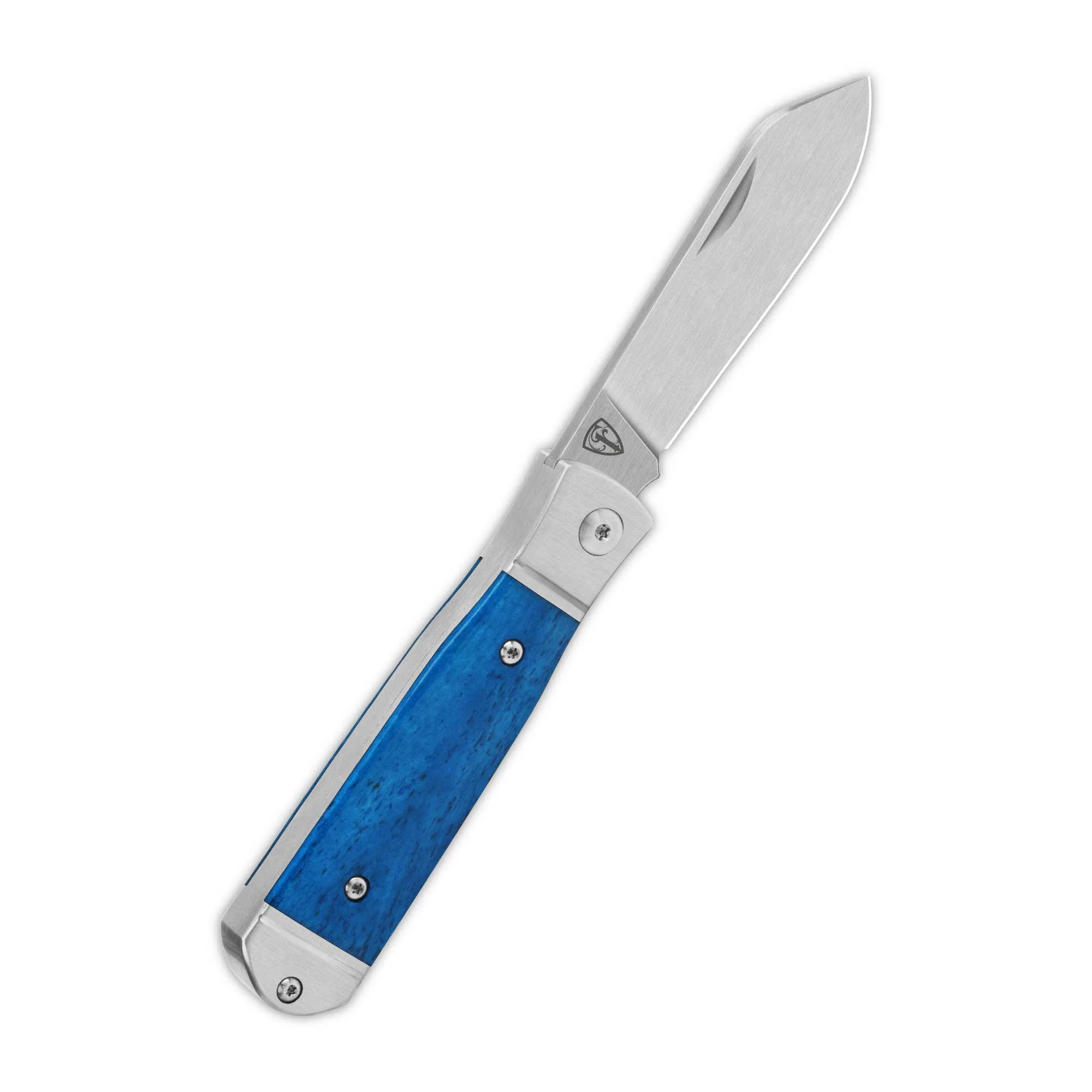 QSP Jumping Jack Slip Joint Pocket Knife 14C28N blade Blue Bone Handle - Image 4