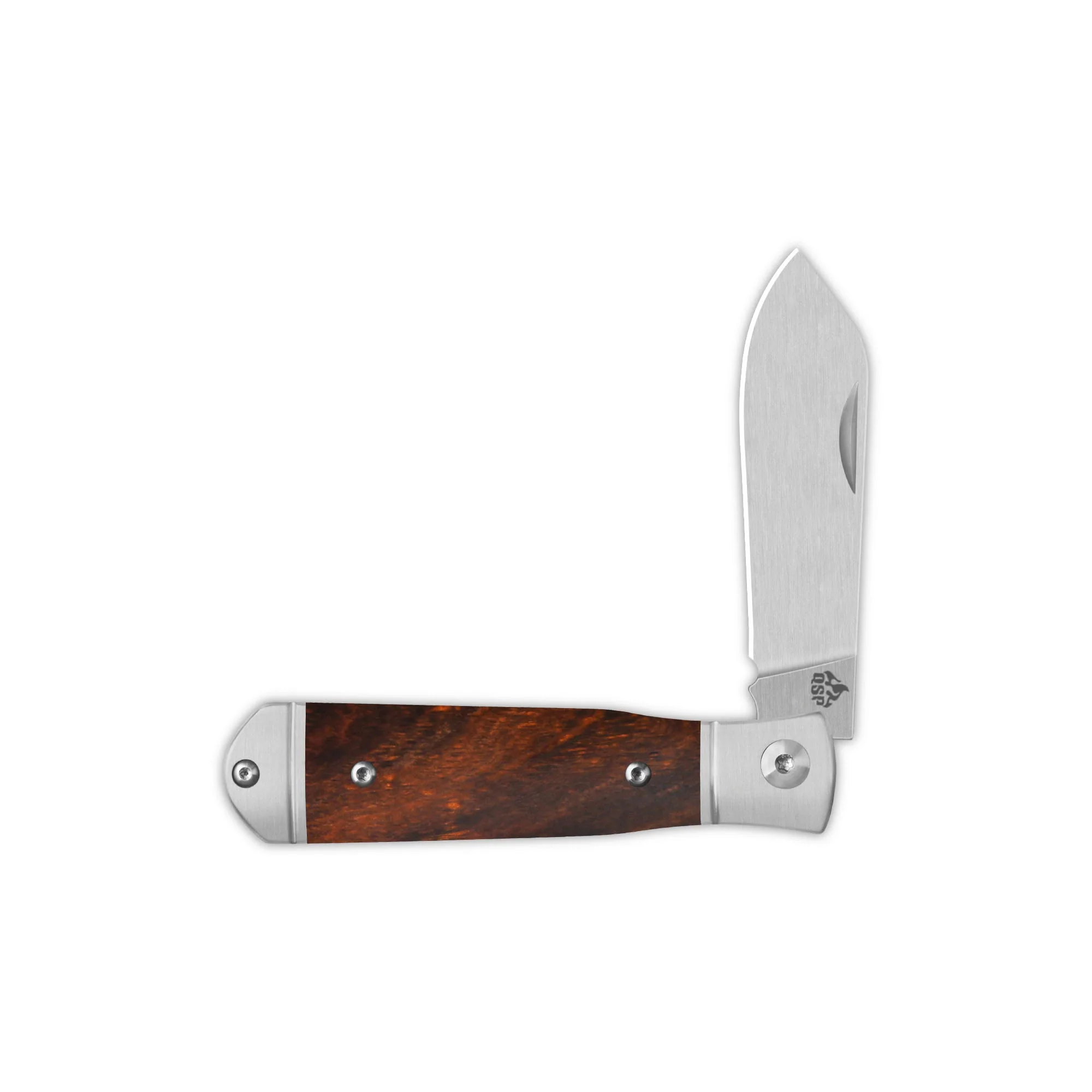 QSP Jumping Jack Slip Joint Pocket Knife 14C28N blade Desert Ironwood Handle - Image 3
