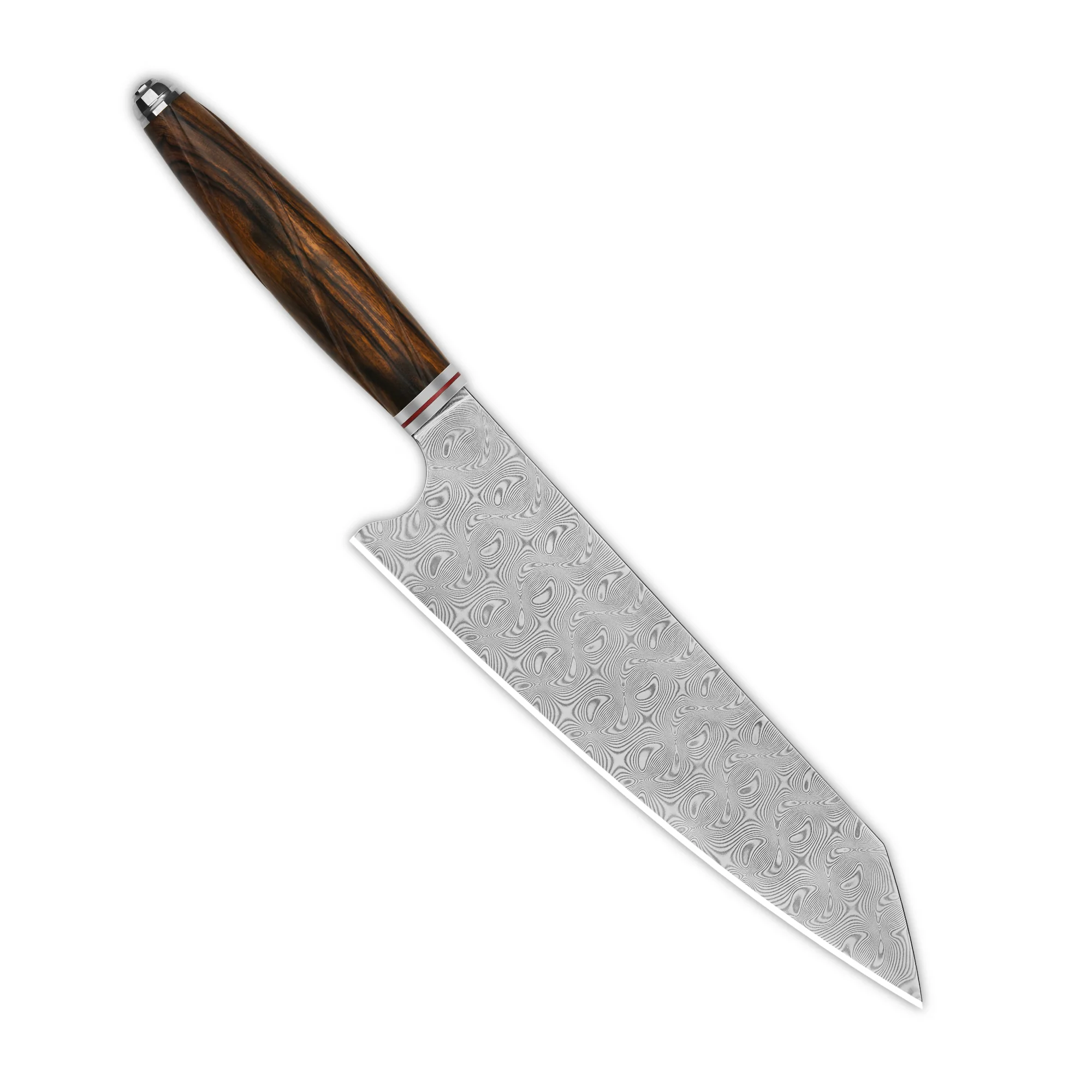 QSP Kitchen Knife 8'' Kiritsuke Damascus Blade Desert Iron Wood Handle Mulan Series QS-KK-004B - Image 3