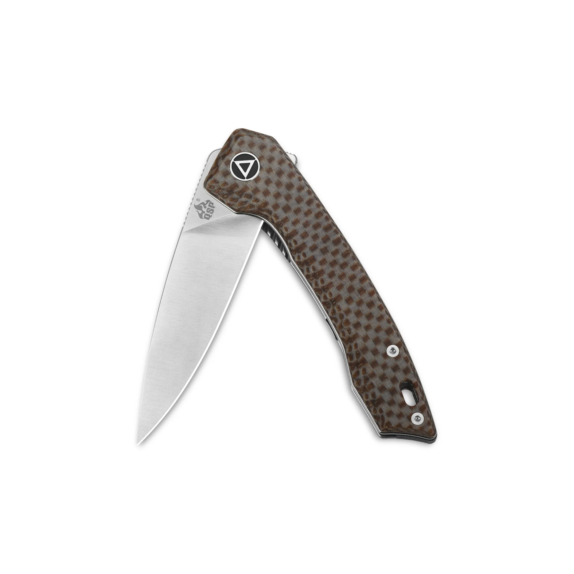 QSP Leopard Liner Lock Pocket Knife 14C28N blade Micarta handle - Image 11