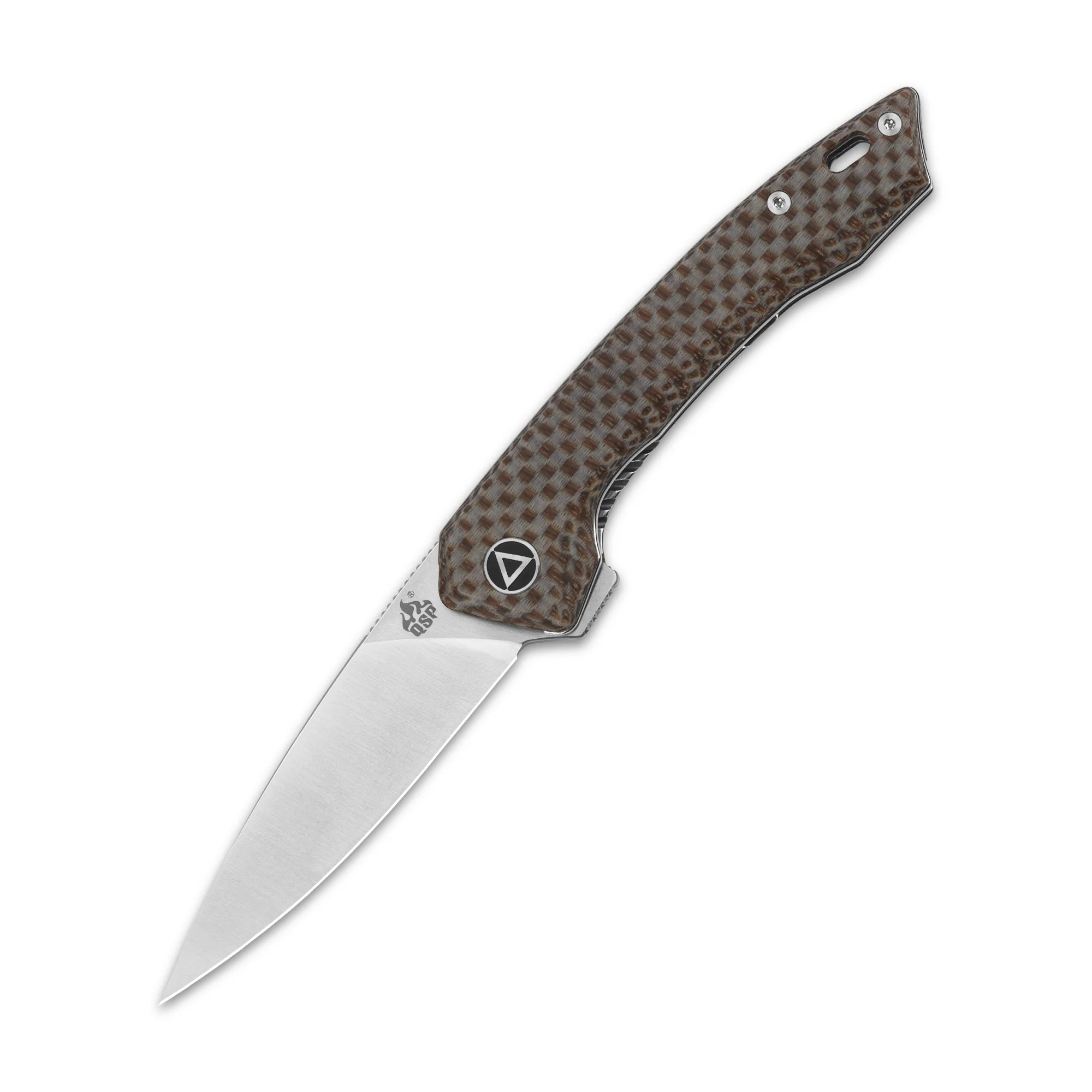 QSP Leopard Liner Lock Pocket Knife 14C28N blade Micarta handle - Image 9