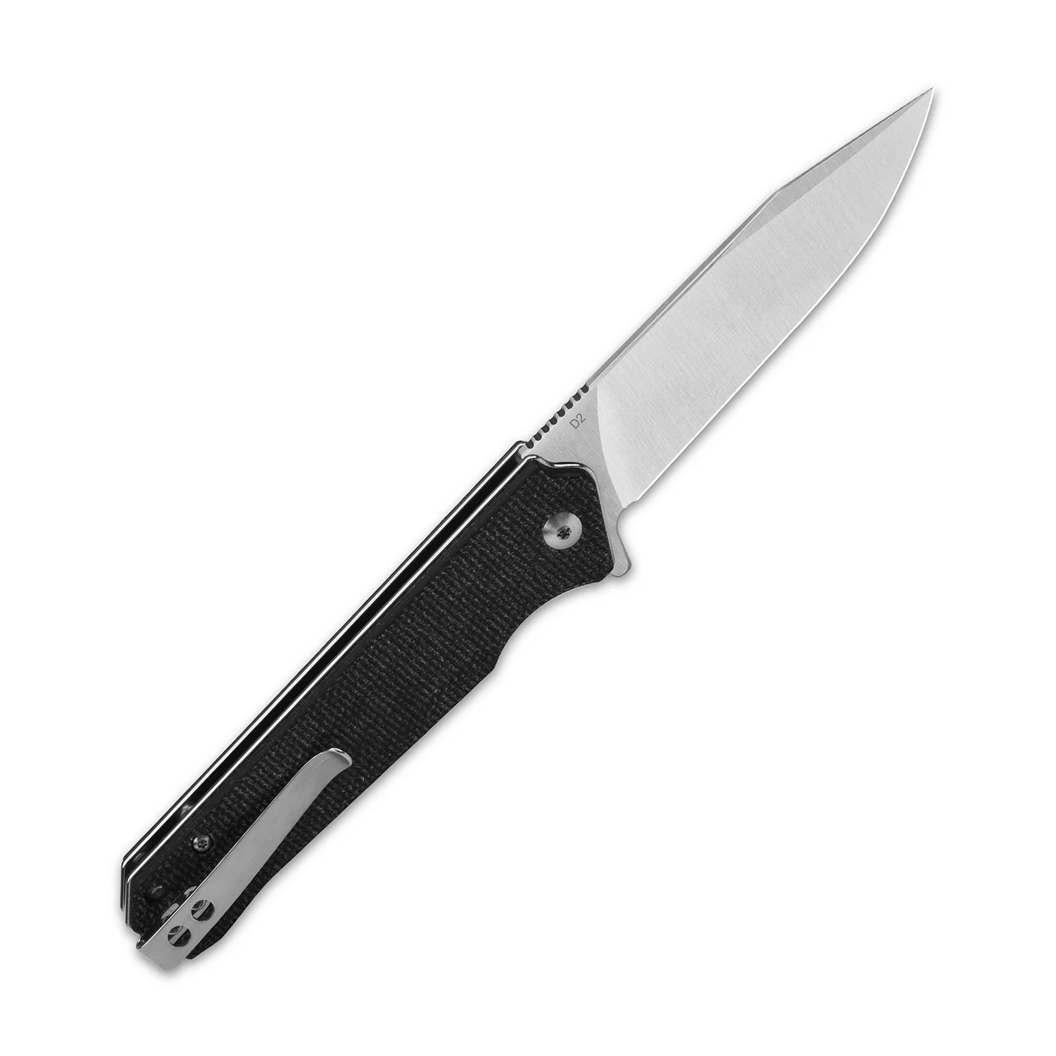 QSP Mamba V2 Liner Lock Pocket Knife D2 Blade Black Micarta Handle - Image 4