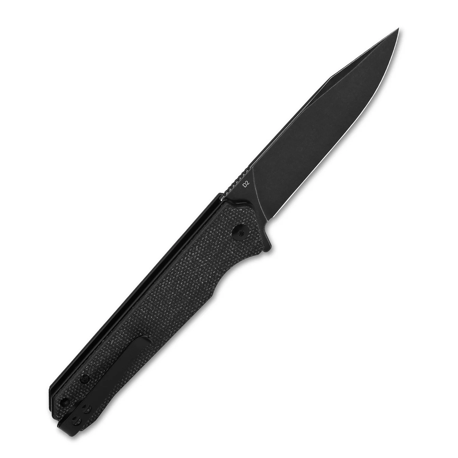 QSP Mamba V2 Liner Lock Pocket Knife D2 Blade Black Micarta Handle - Image 8