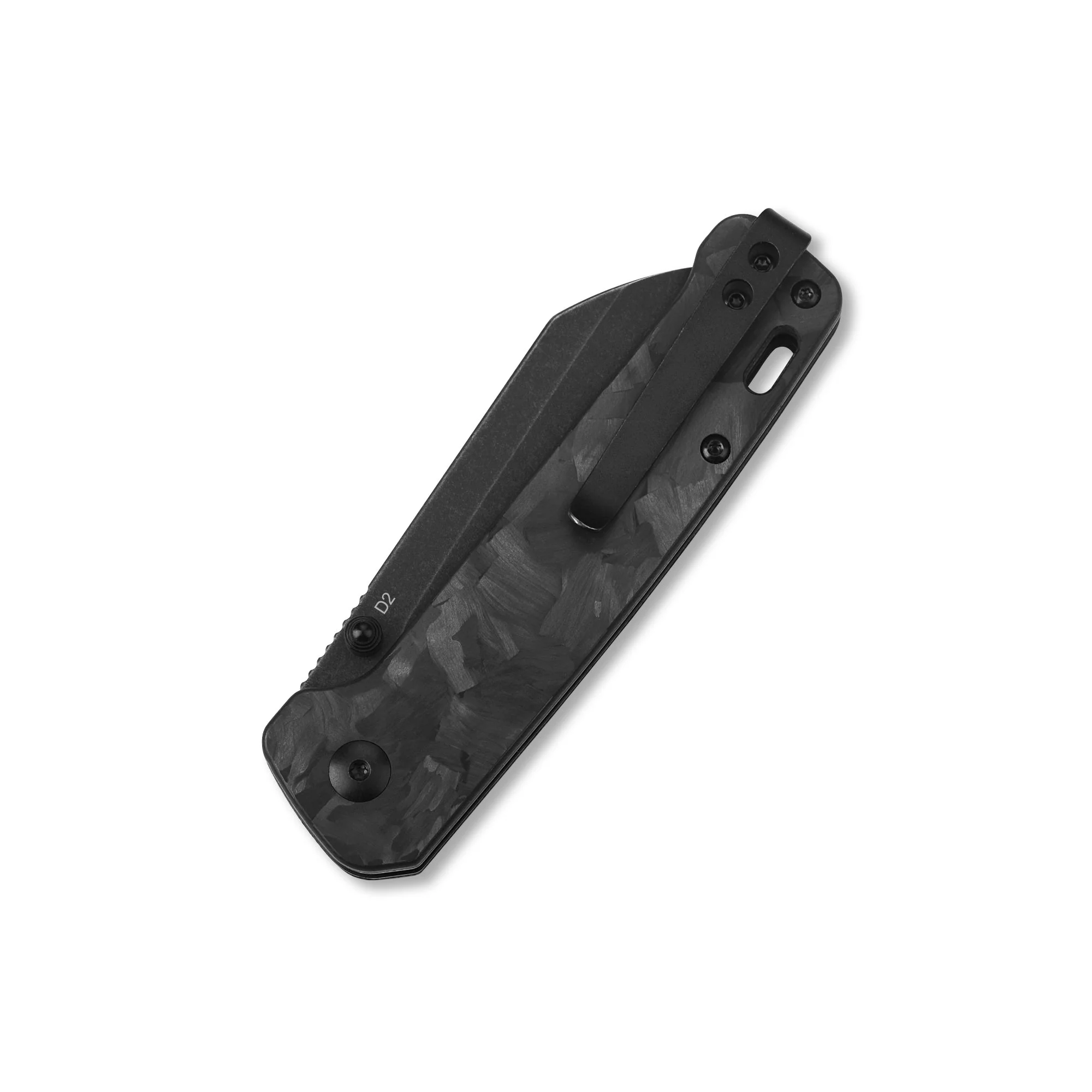 QSP Penguin Liner Lock Pocket Knife D2 Blade Blue Shredded CF overlay G10 Handle - Image 6