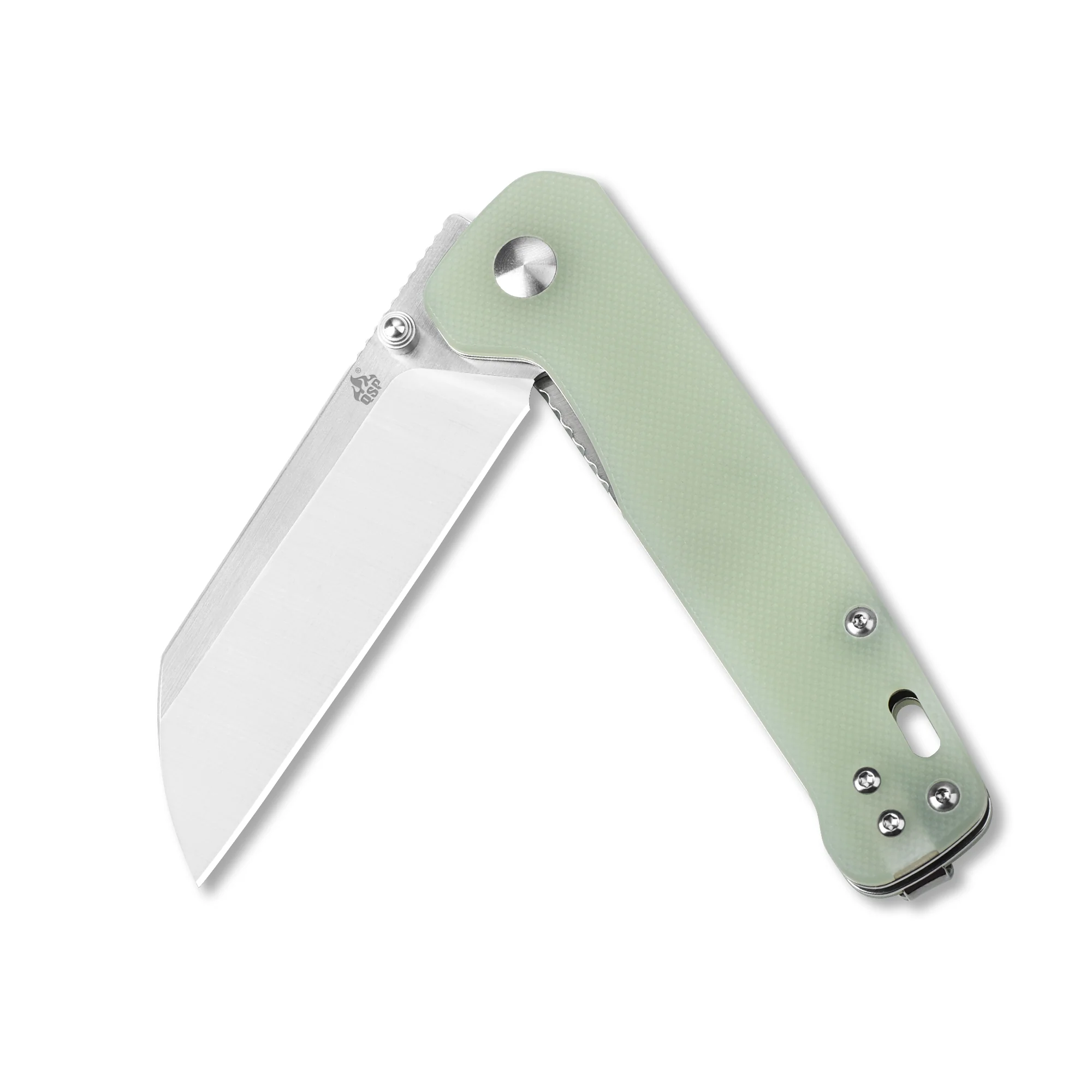 QSP Penguin Liner Lock Pocket Knife Folding Knives D2 Blade Jade G10 Handle - Image 3
