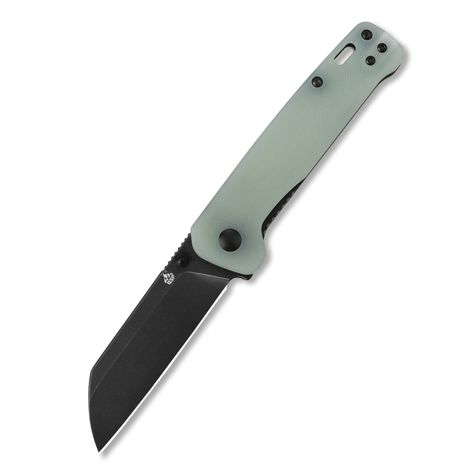 QSP Penguin Liner Lock Pocket Knife Folding Knives D2 Blade Jade G10 Handle - Image 5