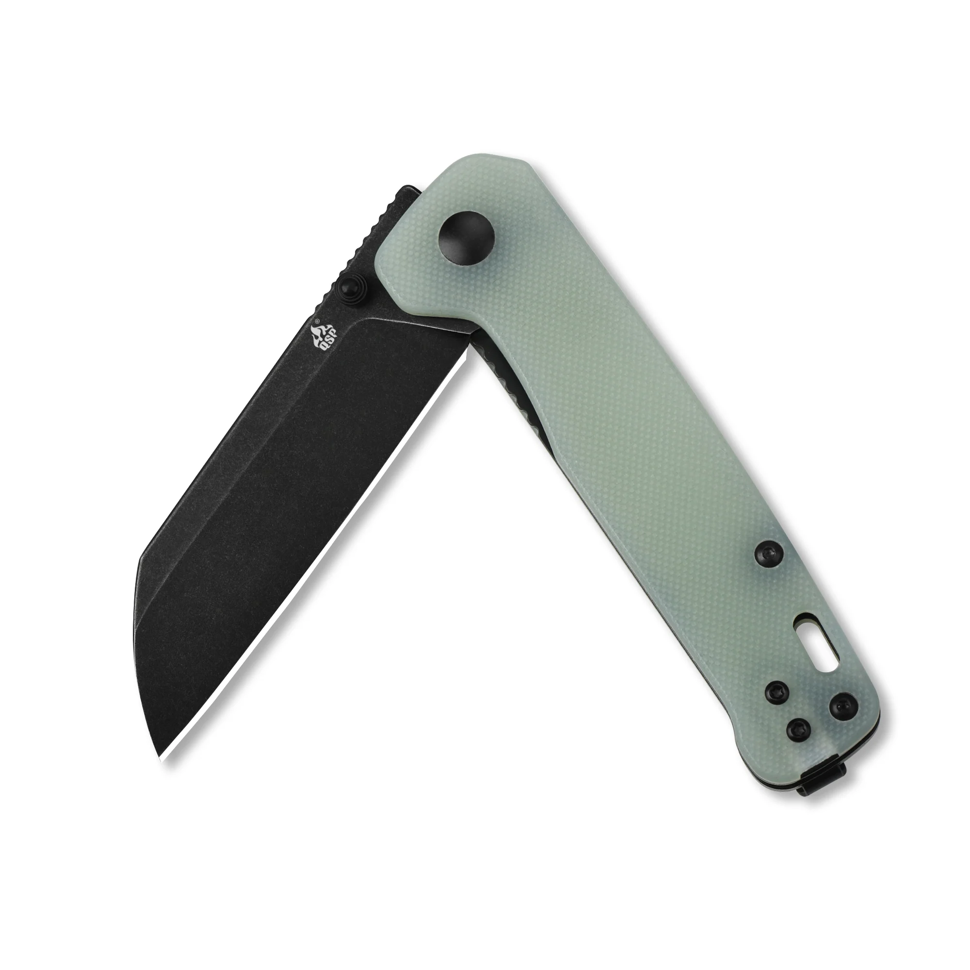 QSP Penguin Liner Lock Pocket Knife Folding Knives D2 Blade Jade G10 Handle - Image 7
