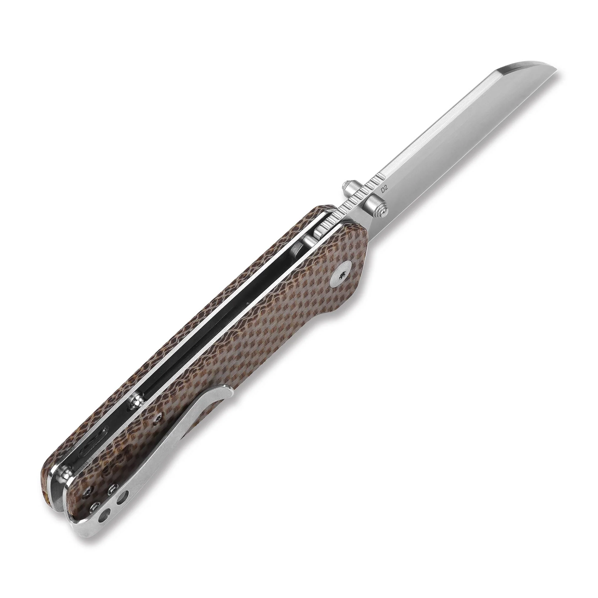 QSP Penguin Liner Lock Pocket Knife D2 blade Micarta handle - Image 4