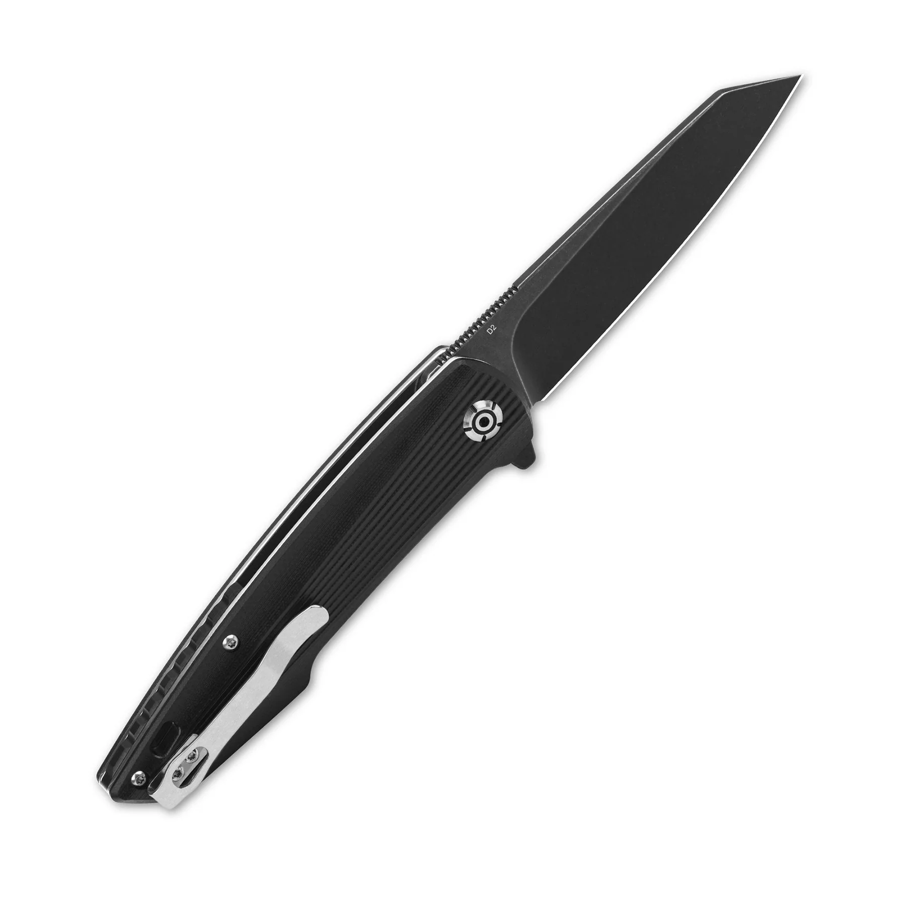 QSP Phoenix Liner Lock Pocket Knife D2 blade Black G10 Handle - Image 8