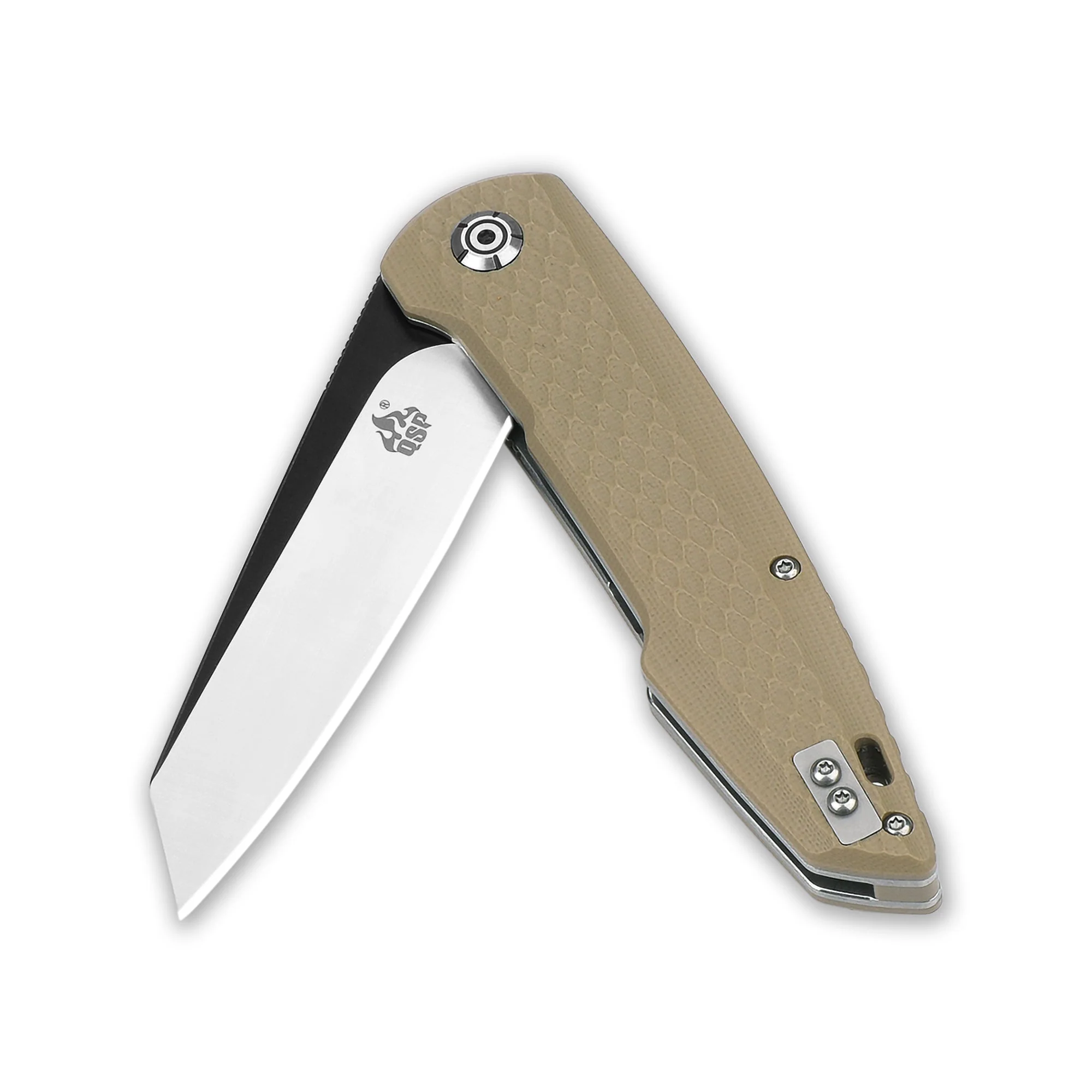 QSP Phoenix Liner Lock Pocket Knife D2 blade Sand G10 Handle - Image 3