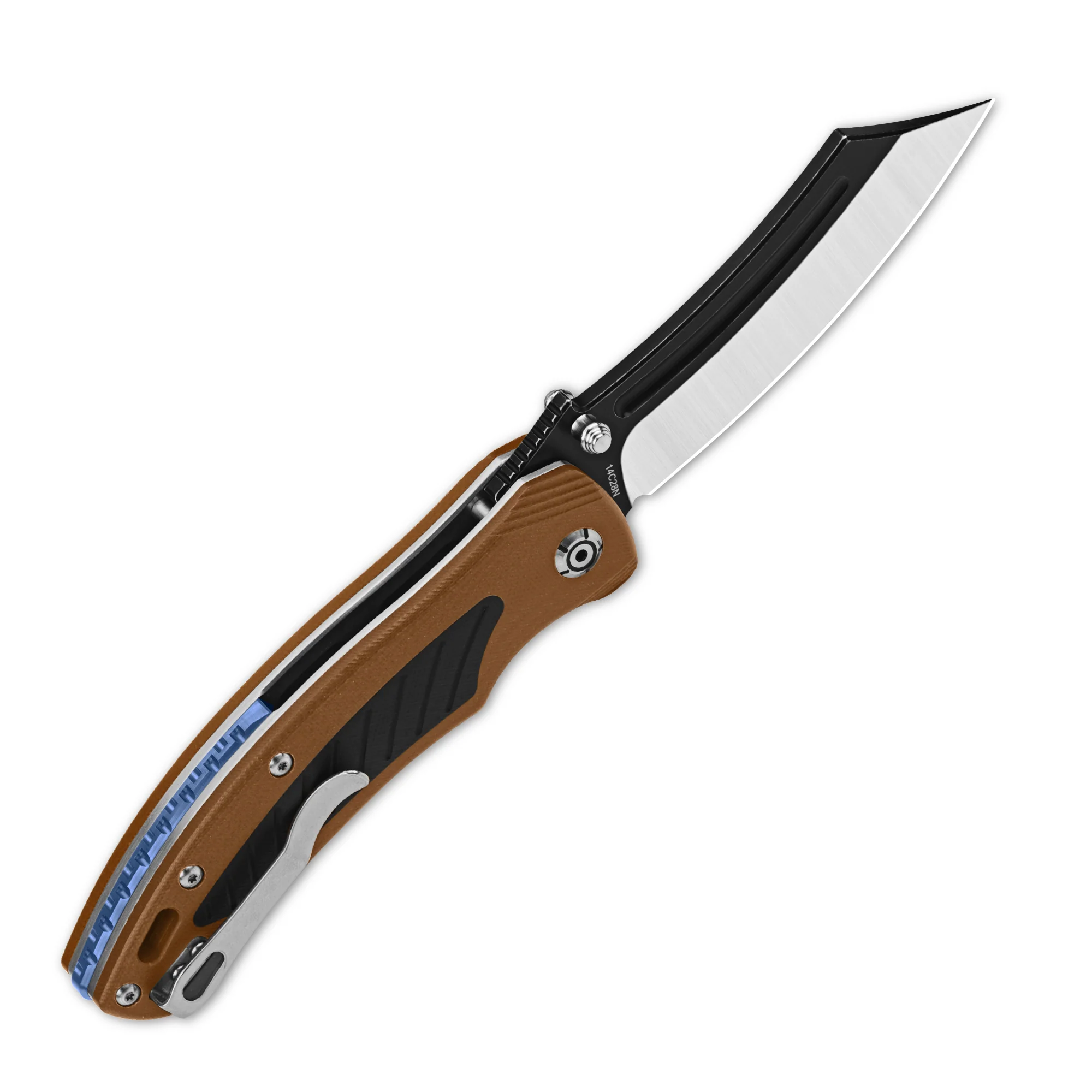 QSP Platypus Liner Lock Pocket Knife Sandvik 14C28N Blade G10 Handle with Ti Backspacer - Image 4