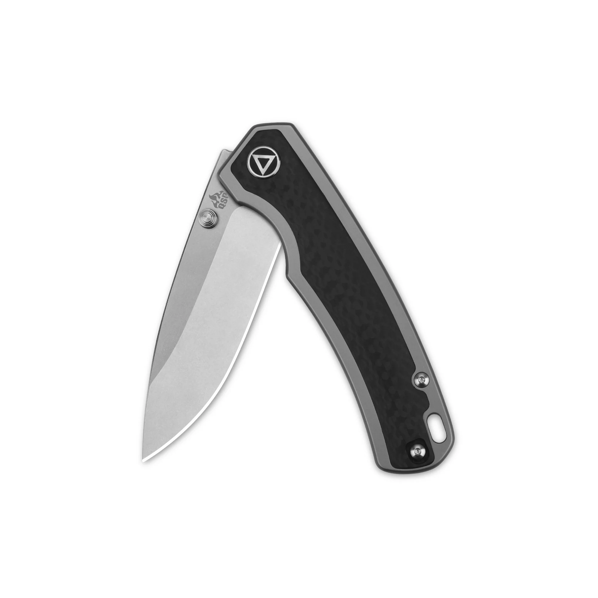 QSP Puffin Frame Lock Pocket Knife CPM S35VN Blade Titanium Handle with Carbon Fiber inlay - Image 3